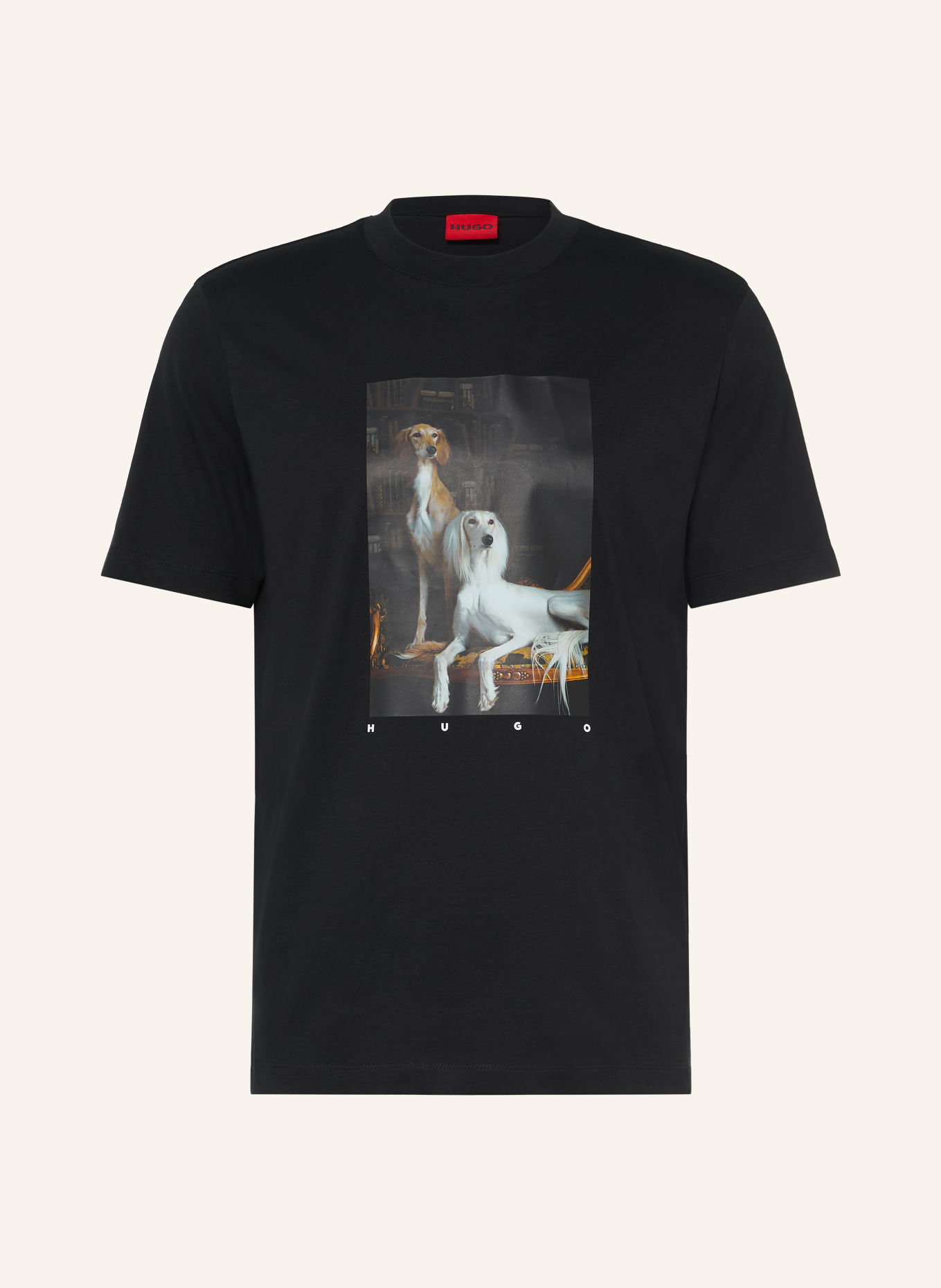 HUGO T-Shirt DAFFILO: SCHWARZ / BRAUN / WEISS