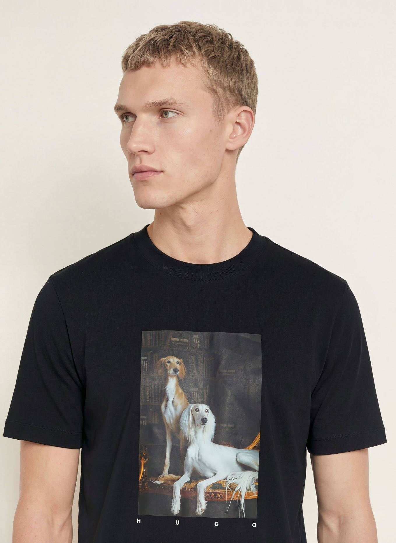 HUGO T-Shirt DAFFILO: SCHWARZ / BRAUN / WEISS