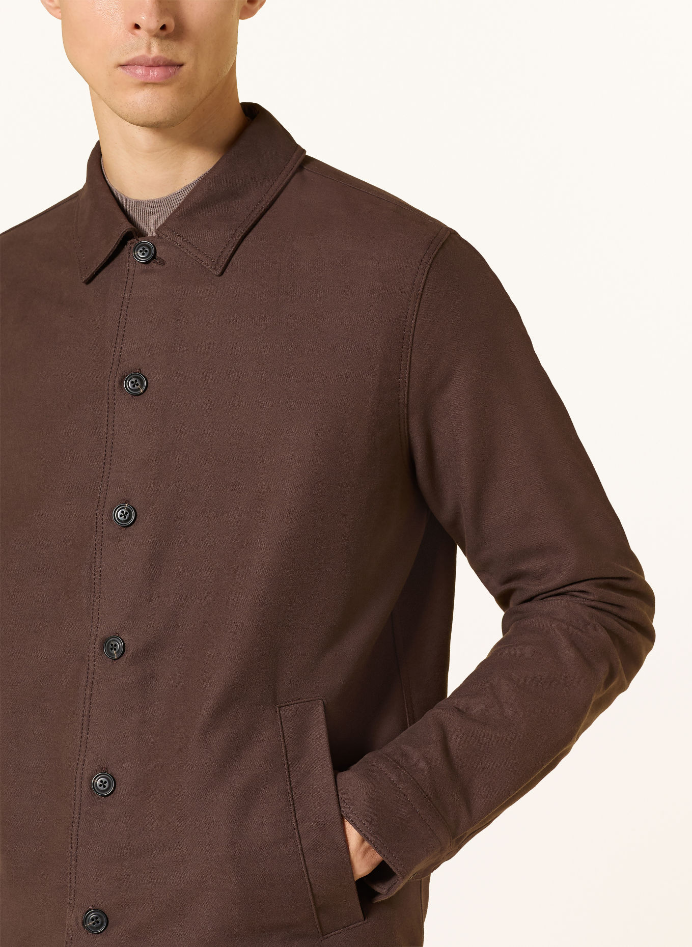 HUGO EVOLO Overshirt: BROWN