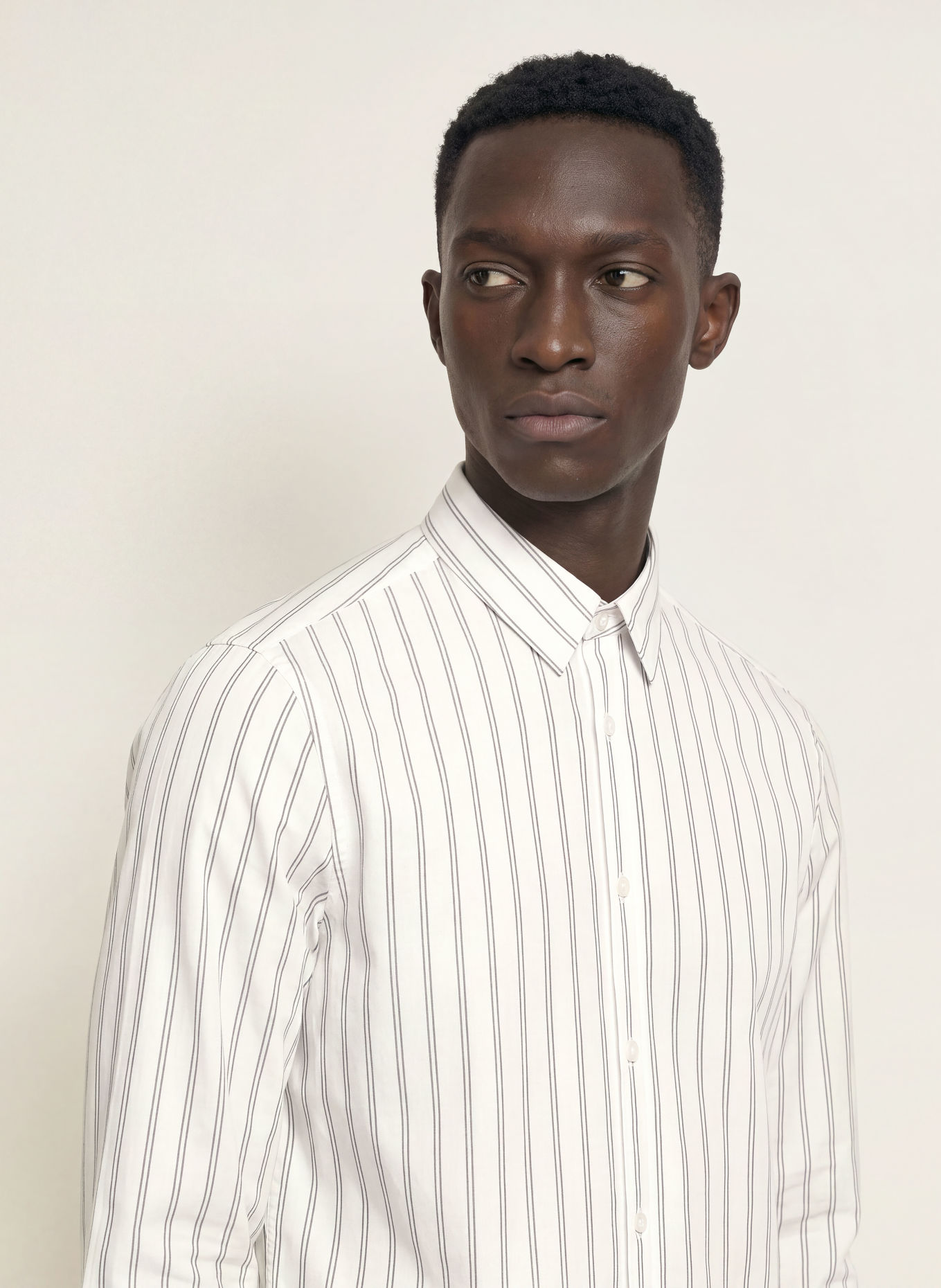 HUGO Chemise en flanelle EMERO coupe droite: BLANC / GRIS / NOIR
