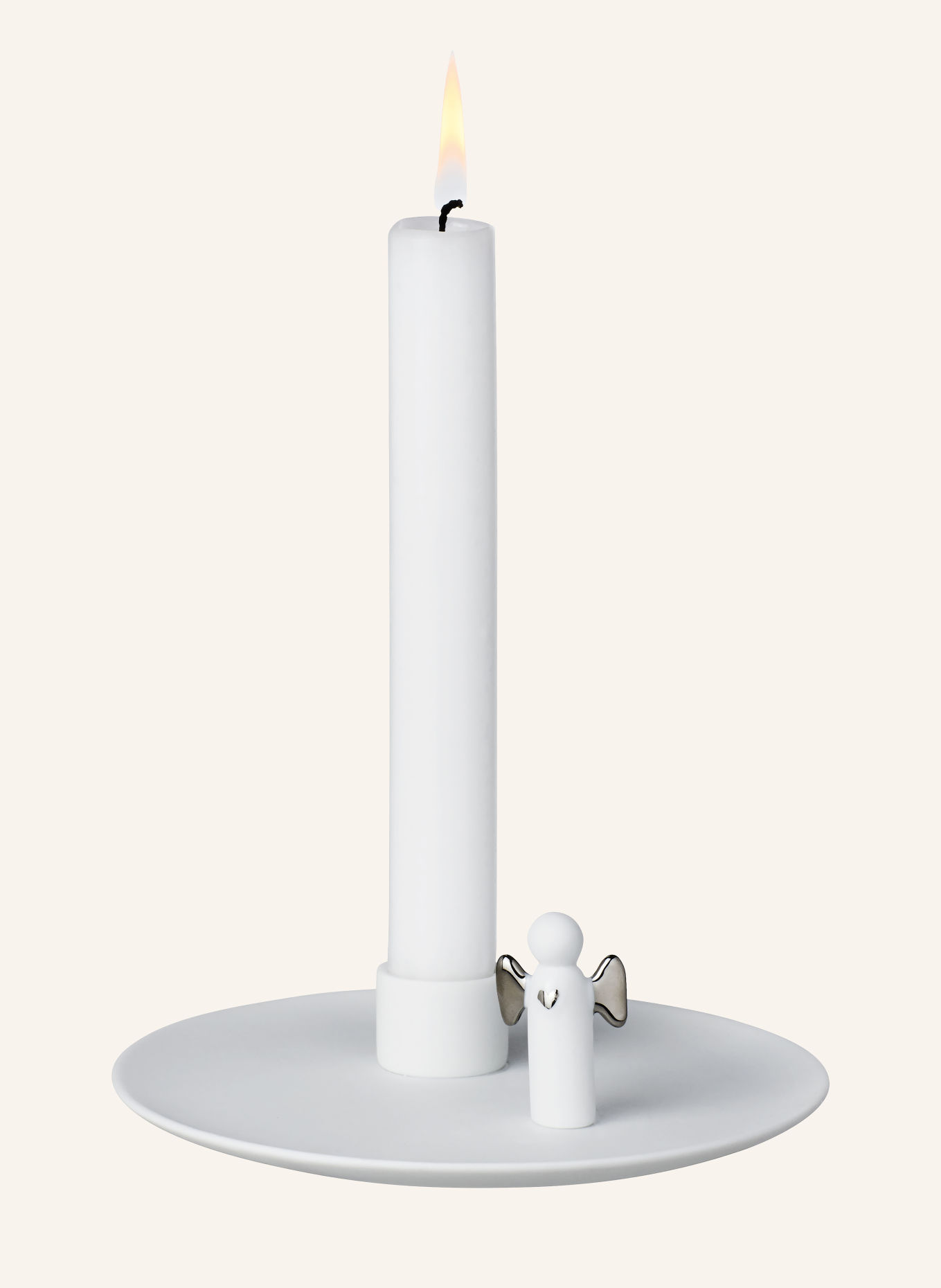 RÄDER ENGELSLICHT Candle holder: WHITE / SILVER