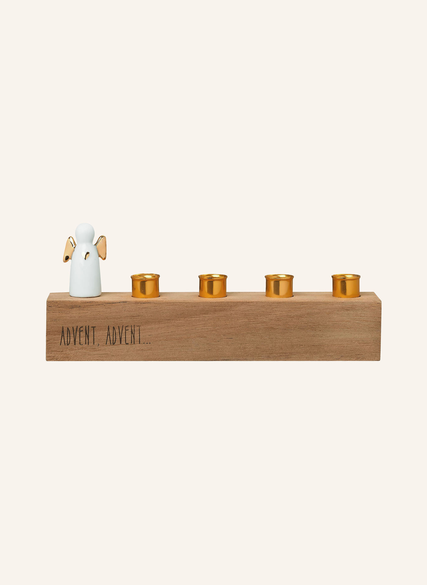 RÄDER Kandelaar ADVENTSENGEL: BEIGE / GOUD / WIT