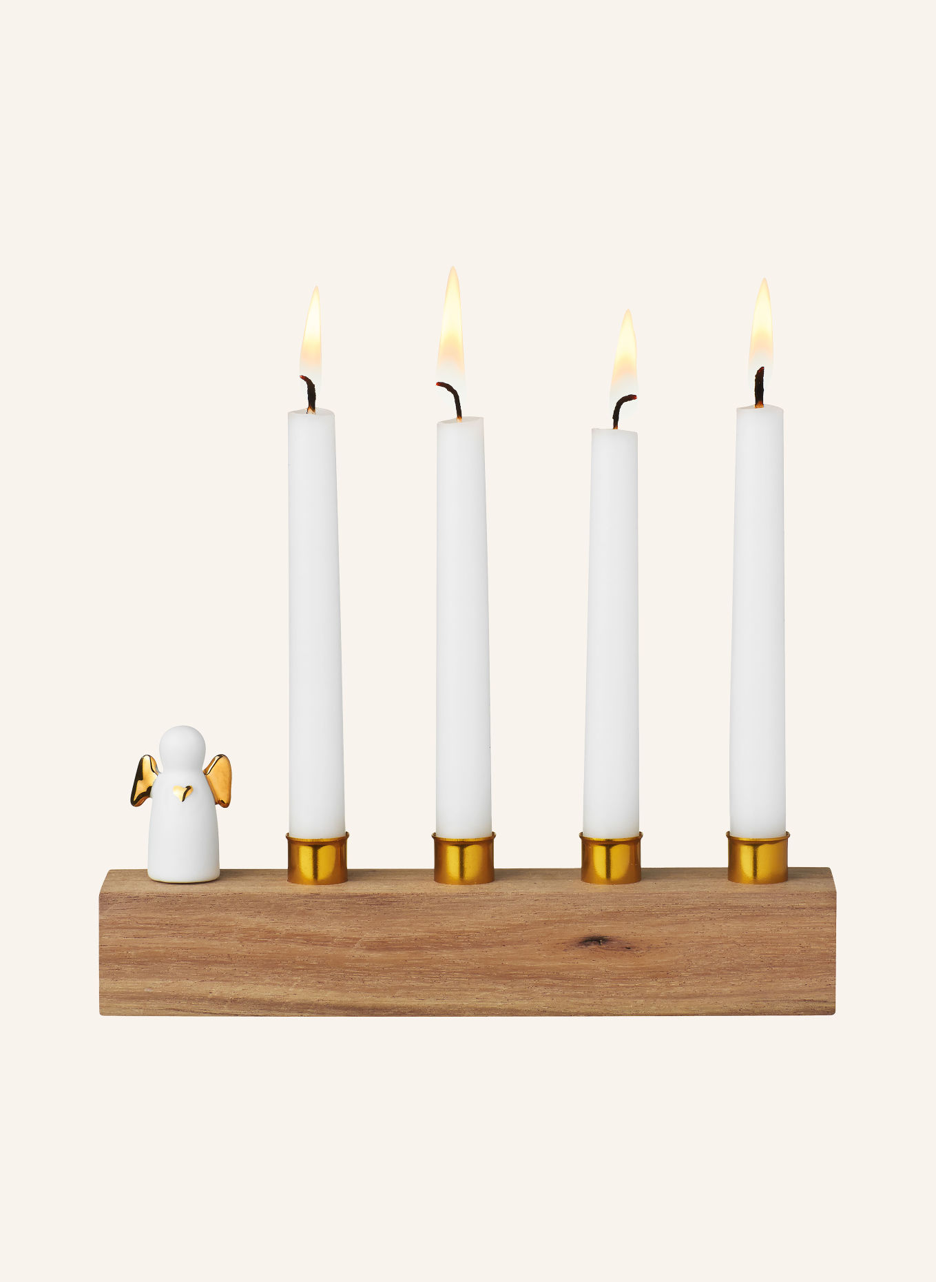 RÄDER Kandelaar ADVENTSENGEL: BEIGE / GOUD / WIT