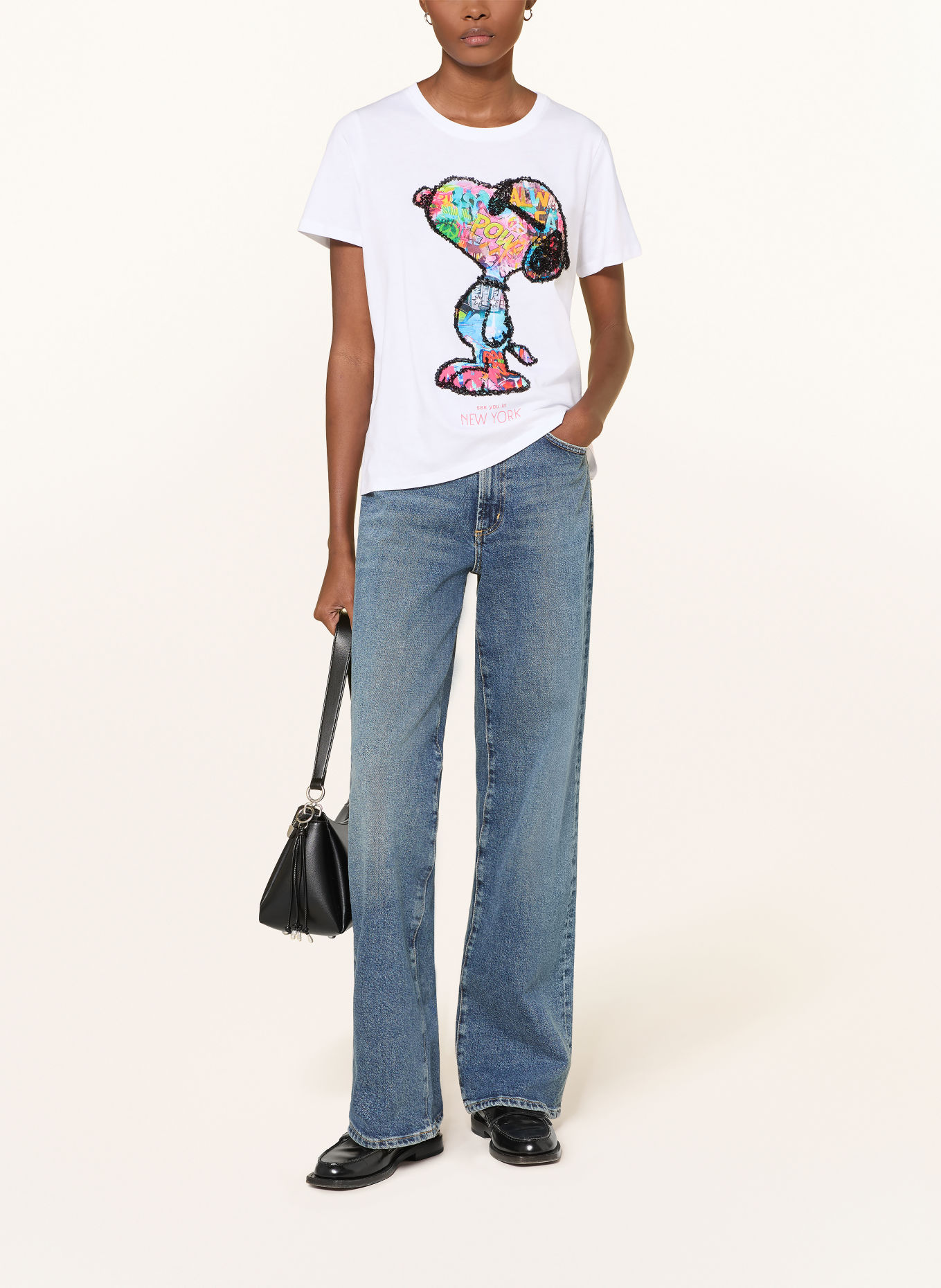 Princess GOES HOLLYWOOD T-shirt met pailletten: WIT / ROOD / GEEL