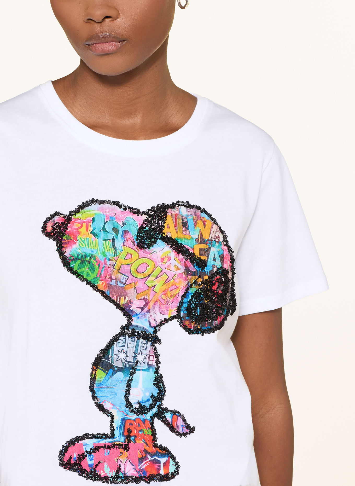 Princess GOES HOLLYWOOD T-shirt met pailletten: WIT / ROOD / GEEL