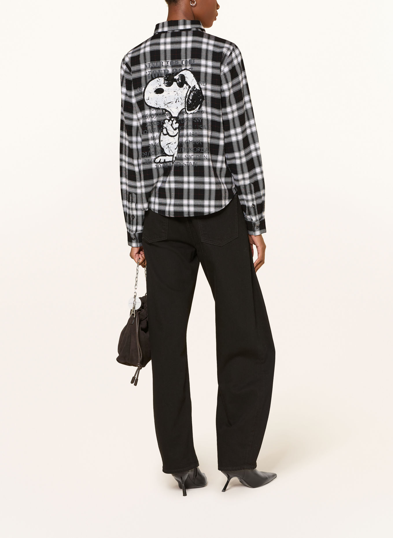 Princess GOES HOLLYWOOD Overhemdblouse met sierparels en pailletten: WIT / ROOD / ZWART