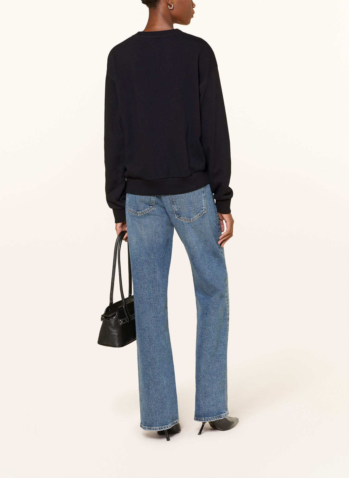 Princess GOES HOLLYWOOD Sweatshirt met strass-steentjes: ZWART