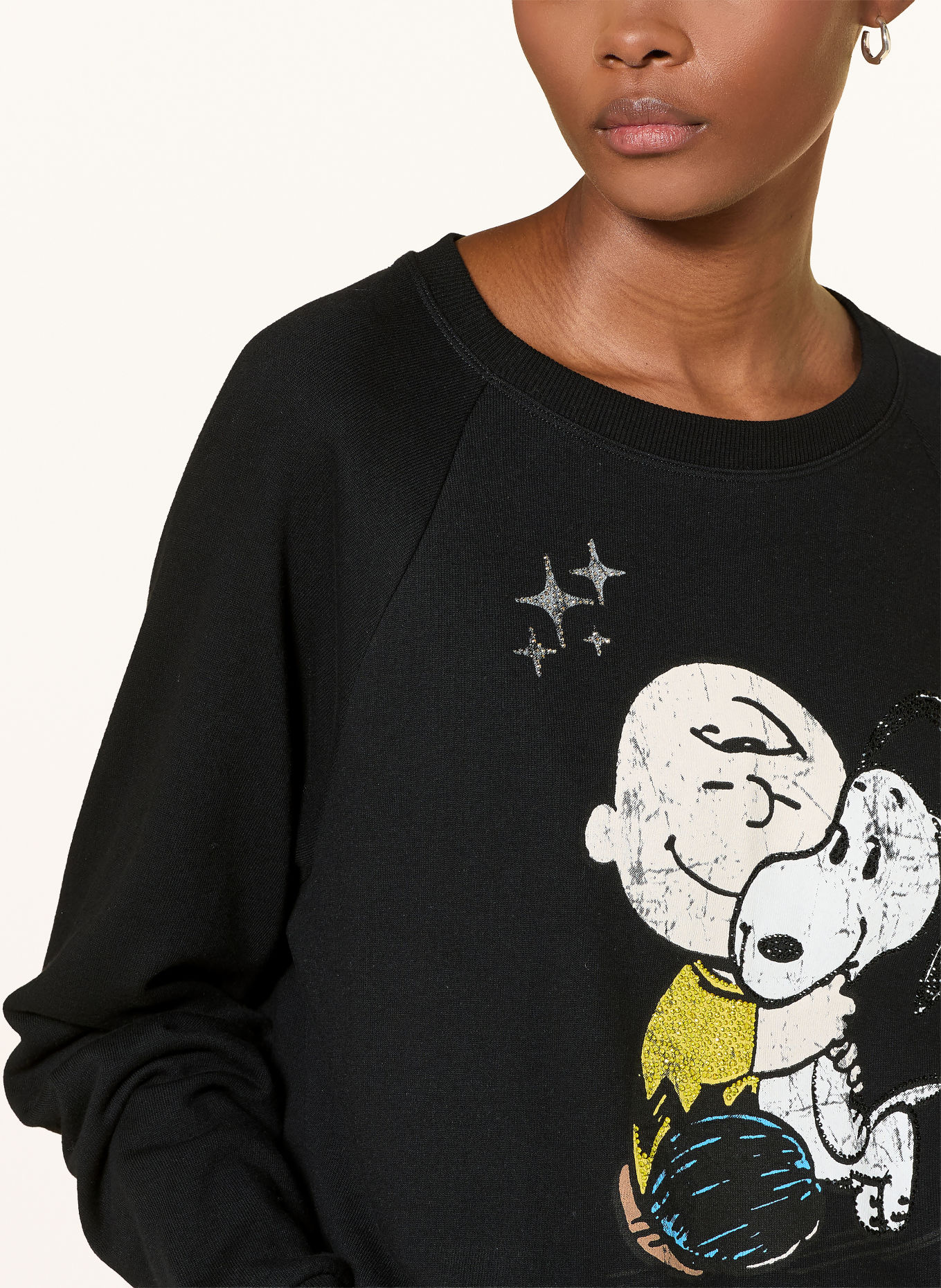 Princess GOES HOLLYWOOD Sweatshirt met sierstenen: ZWART / GEEL / BLAUW