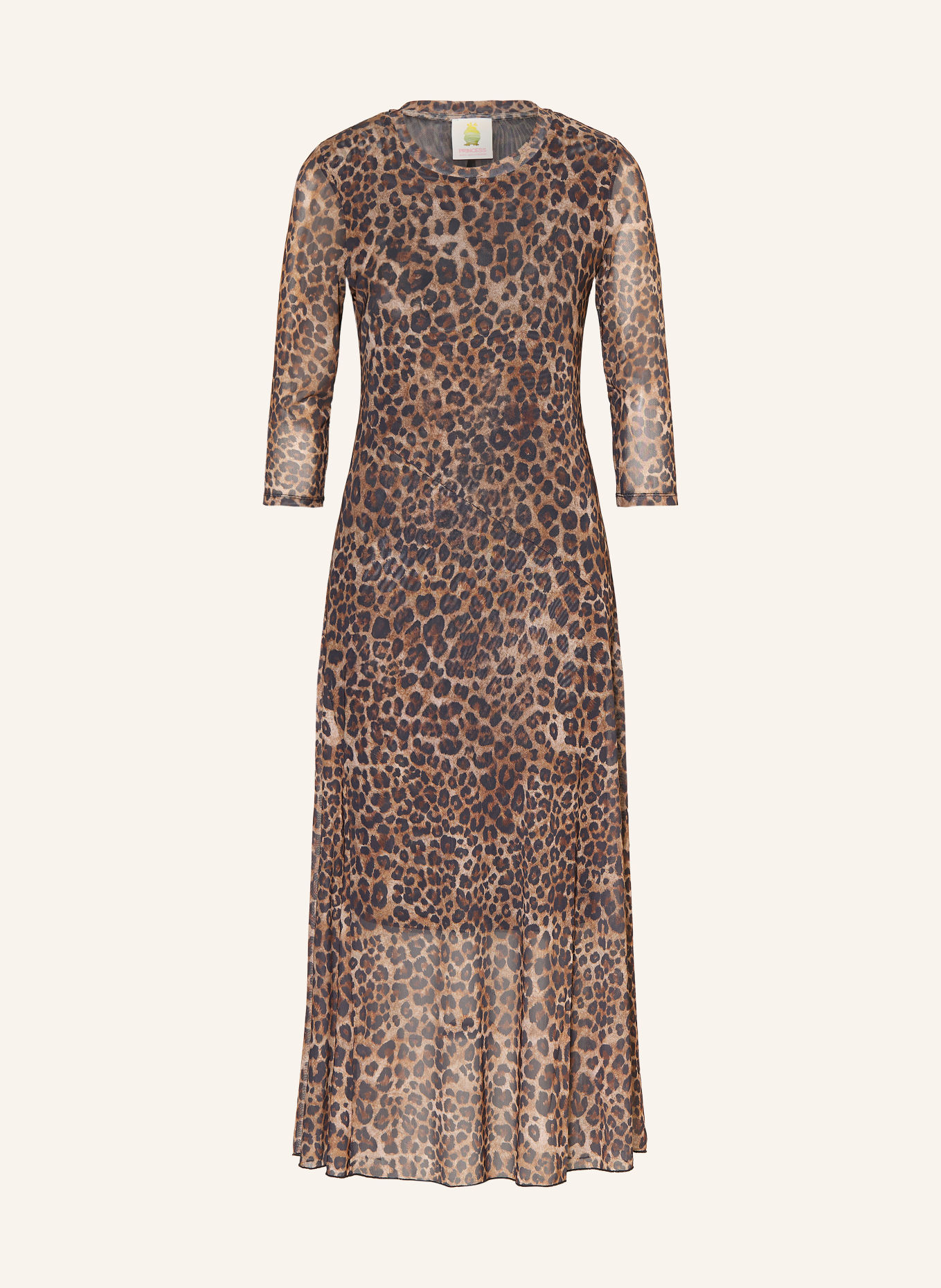 Princess GOES HOLLYWOOD Mesh-Kleid mit 3/4-Arm: HELLBRAUN / BRAUN / SCHWARZ