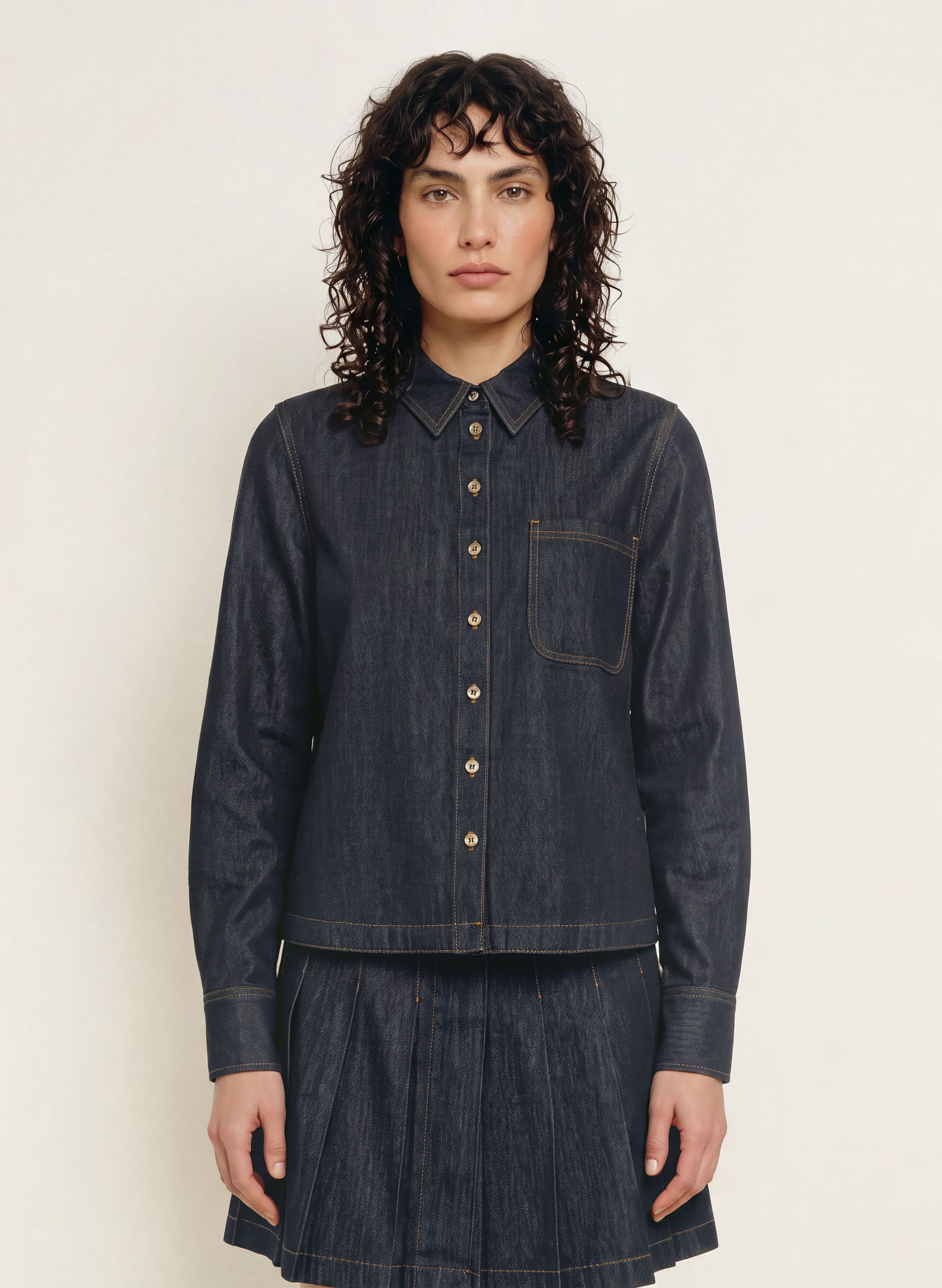 Princess GOES HOLLYWOOD Jeansbluse: DUNKELBLAU