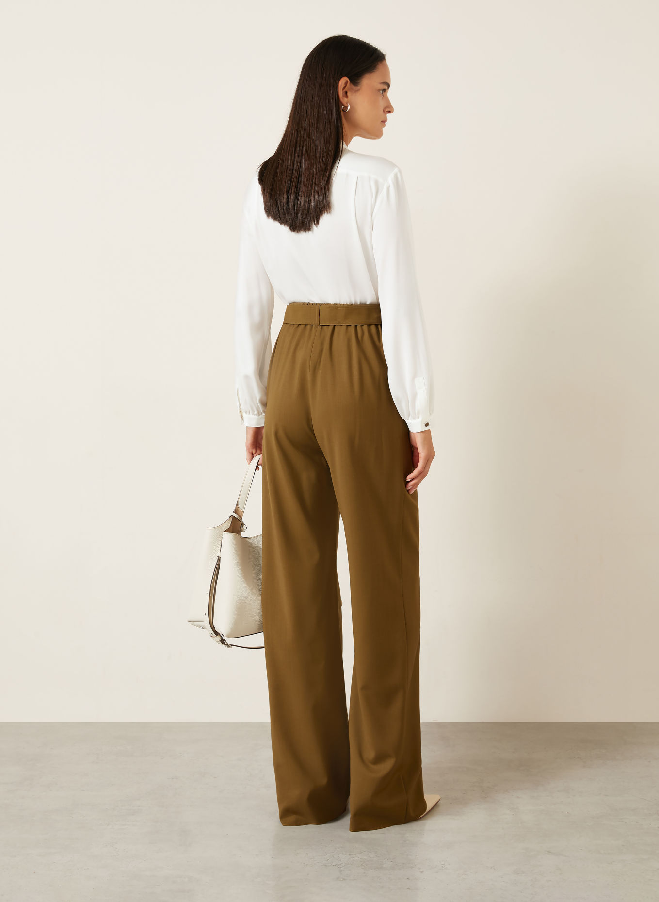 Max Mara LECCIO-strikblouse met strik, van zijde: WIT