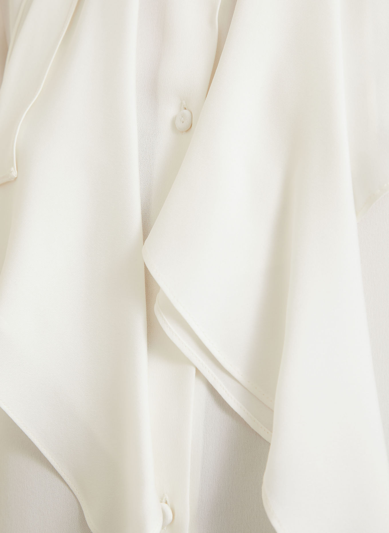 Max Mara LECCIO-strikblouse met strik, van zijde: WIT