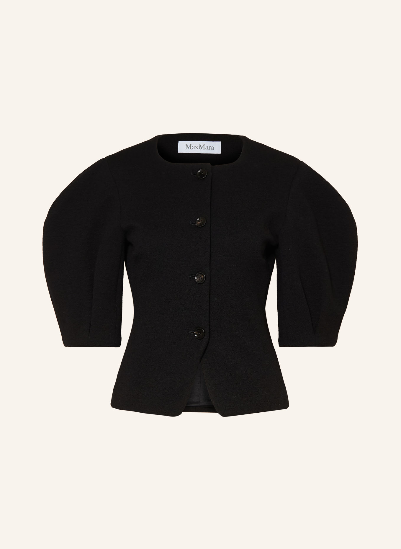 Max Mara Bouclé-jacka ZERO: SVART
