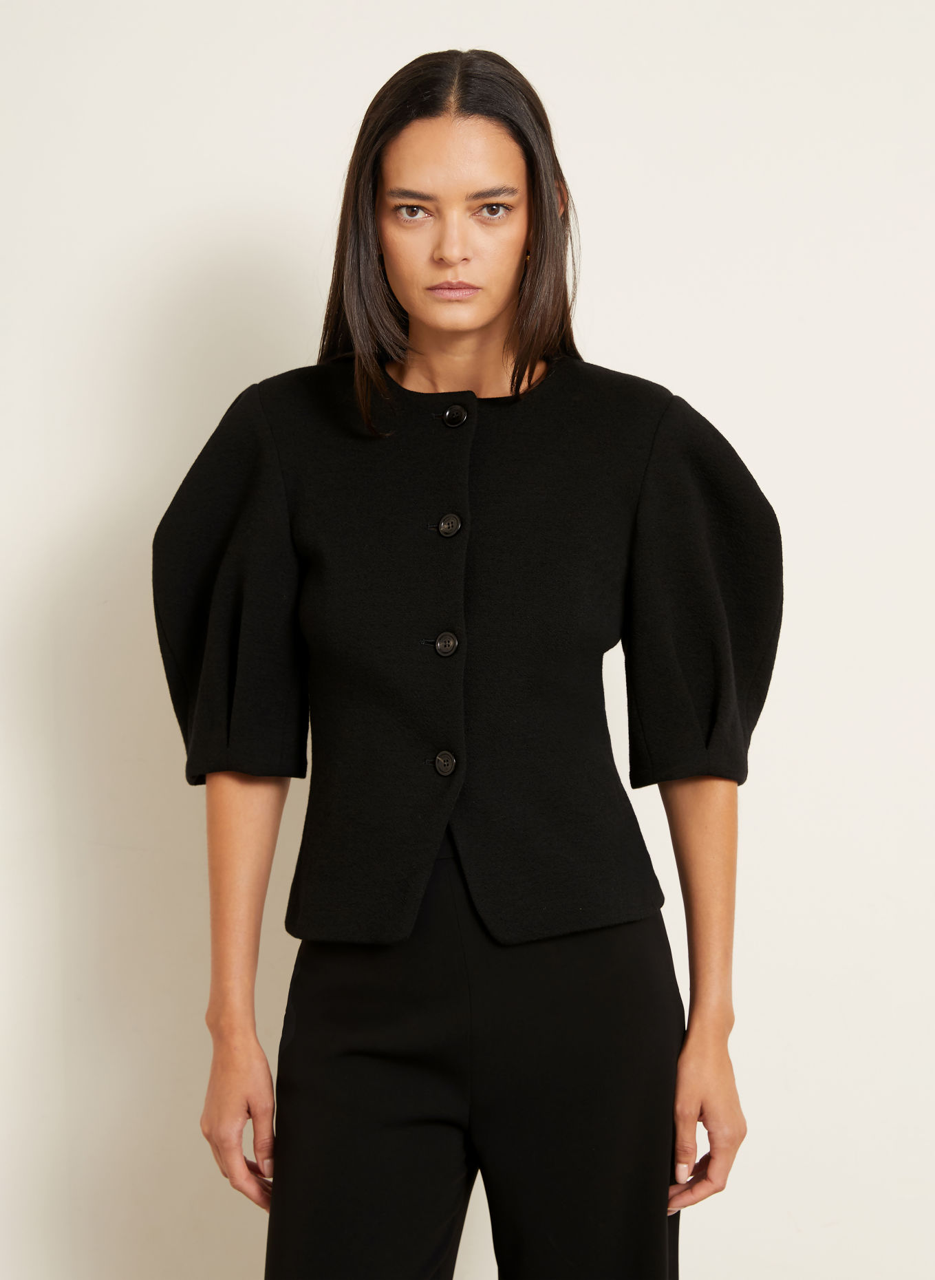 Max Mara Bouclé-jacka ZERO: SVART