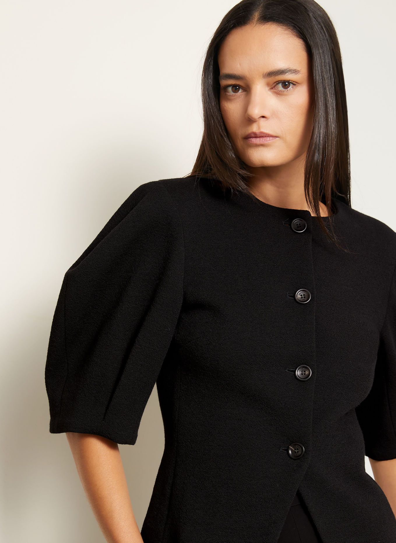 Max Mara Bouclé-jacka ZERO: SVART