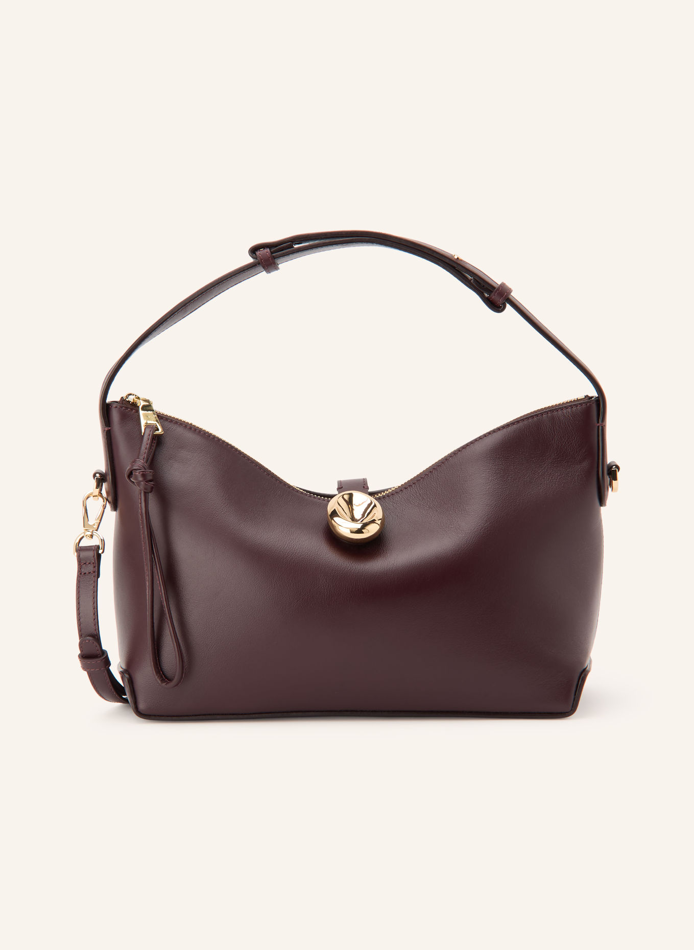 Flattered GAIA Handbag: DARK RED / GOLD