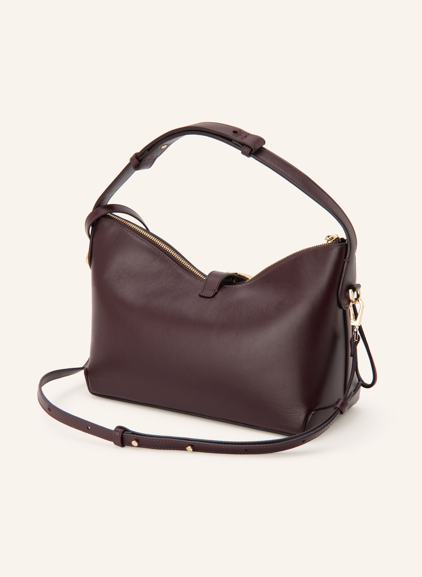 Flattered GAIA Handbag: DARK RED / GOLD