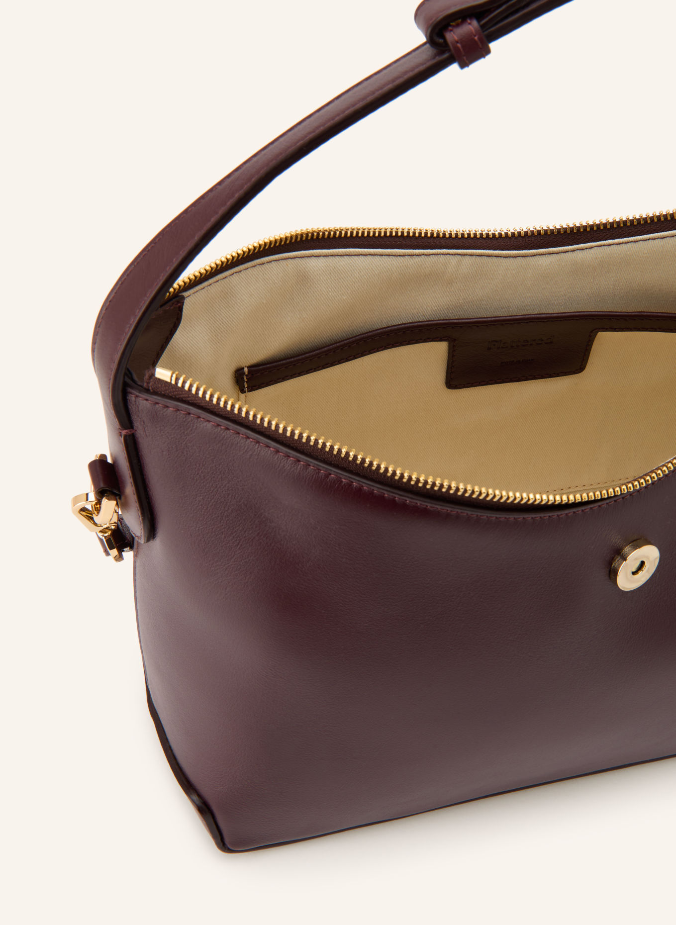 Flattered GAIA Handbag: DARK RED / GOLD