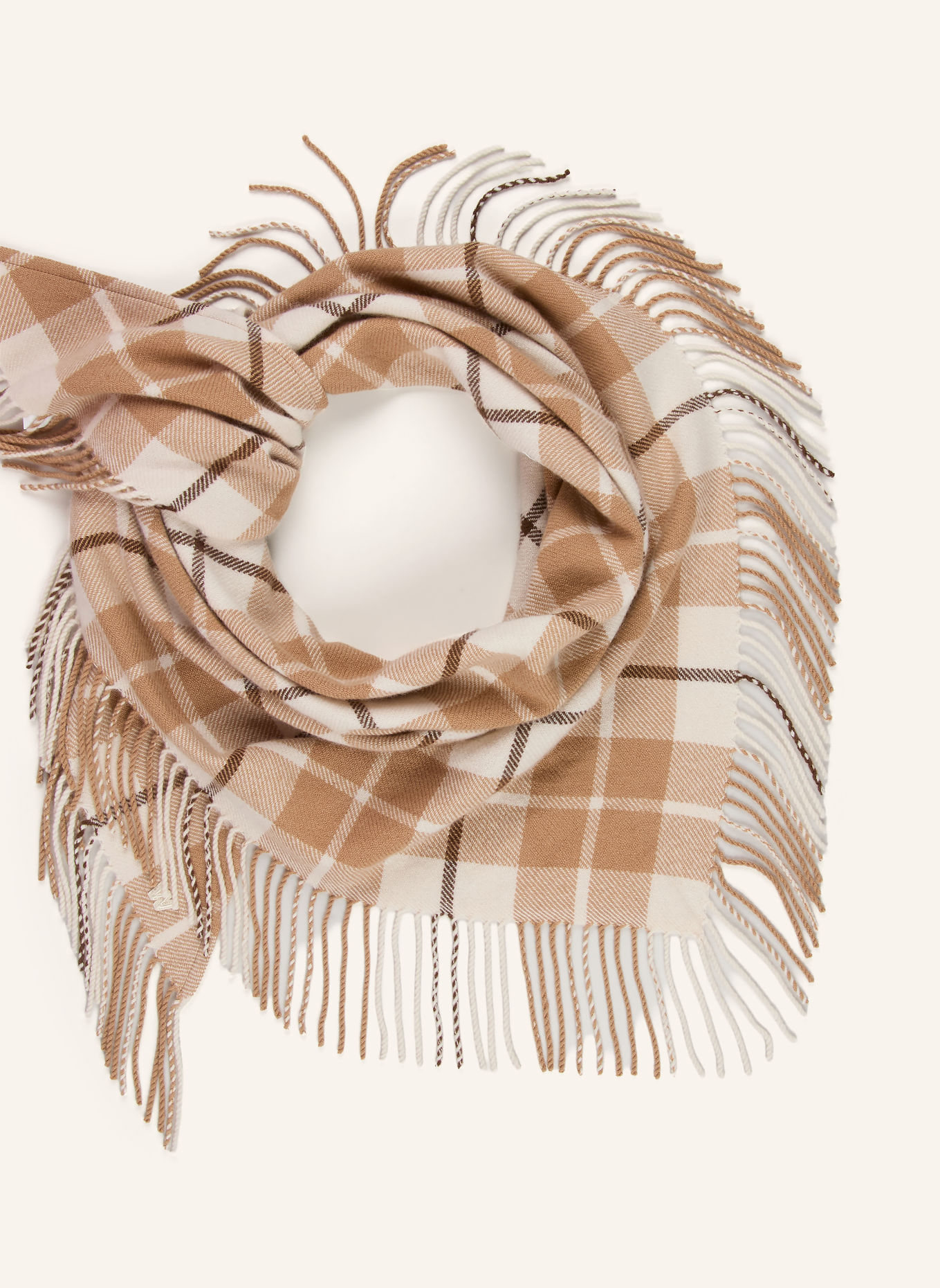 WEEKEND Max Mara Szal z kaszmiru AUMIDO: KREMOWY / CAMELOWY / CIEMNOBRĄZOWY