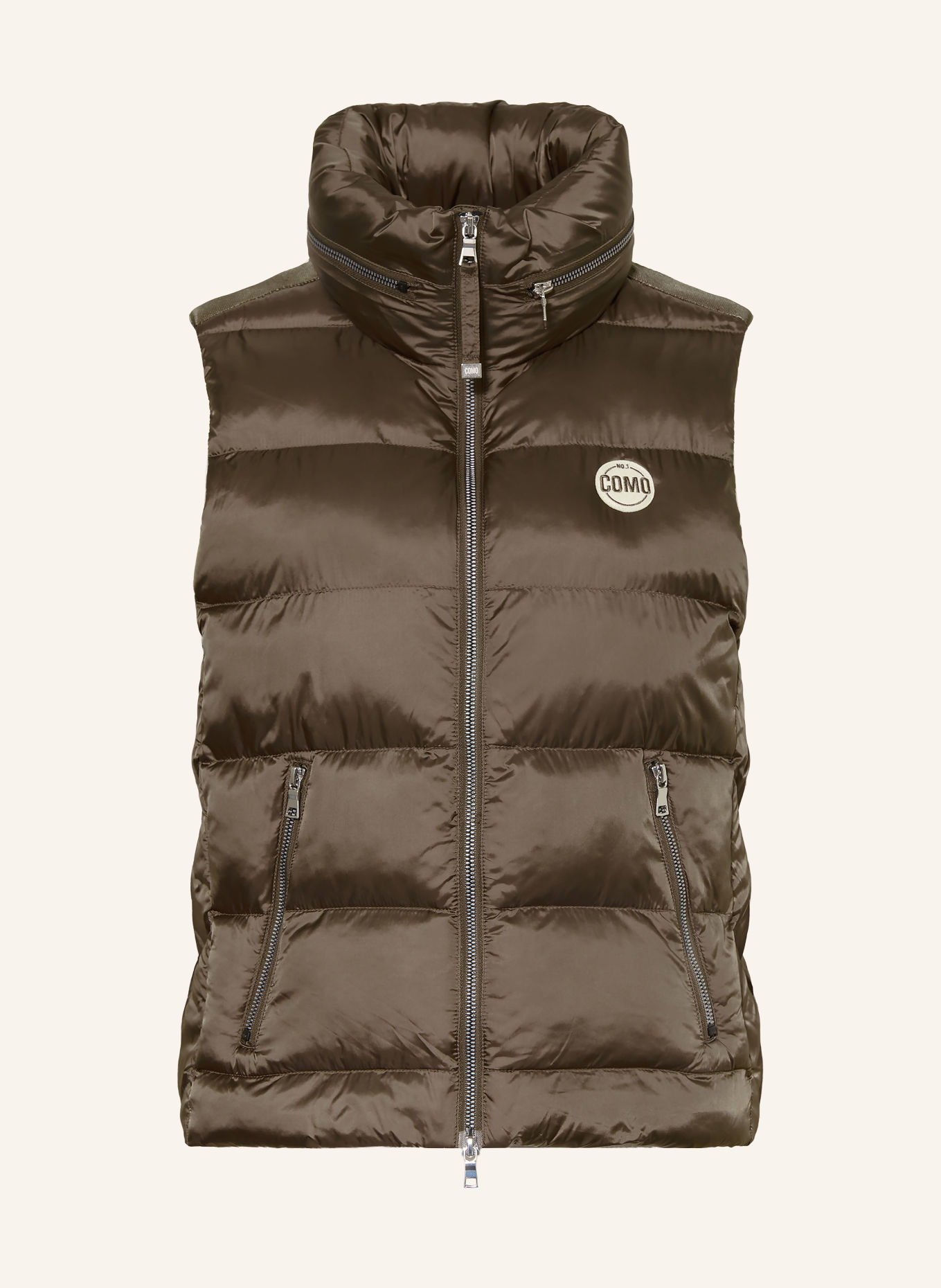 No.1 Como AREZO Quilted vest: KHAKI
