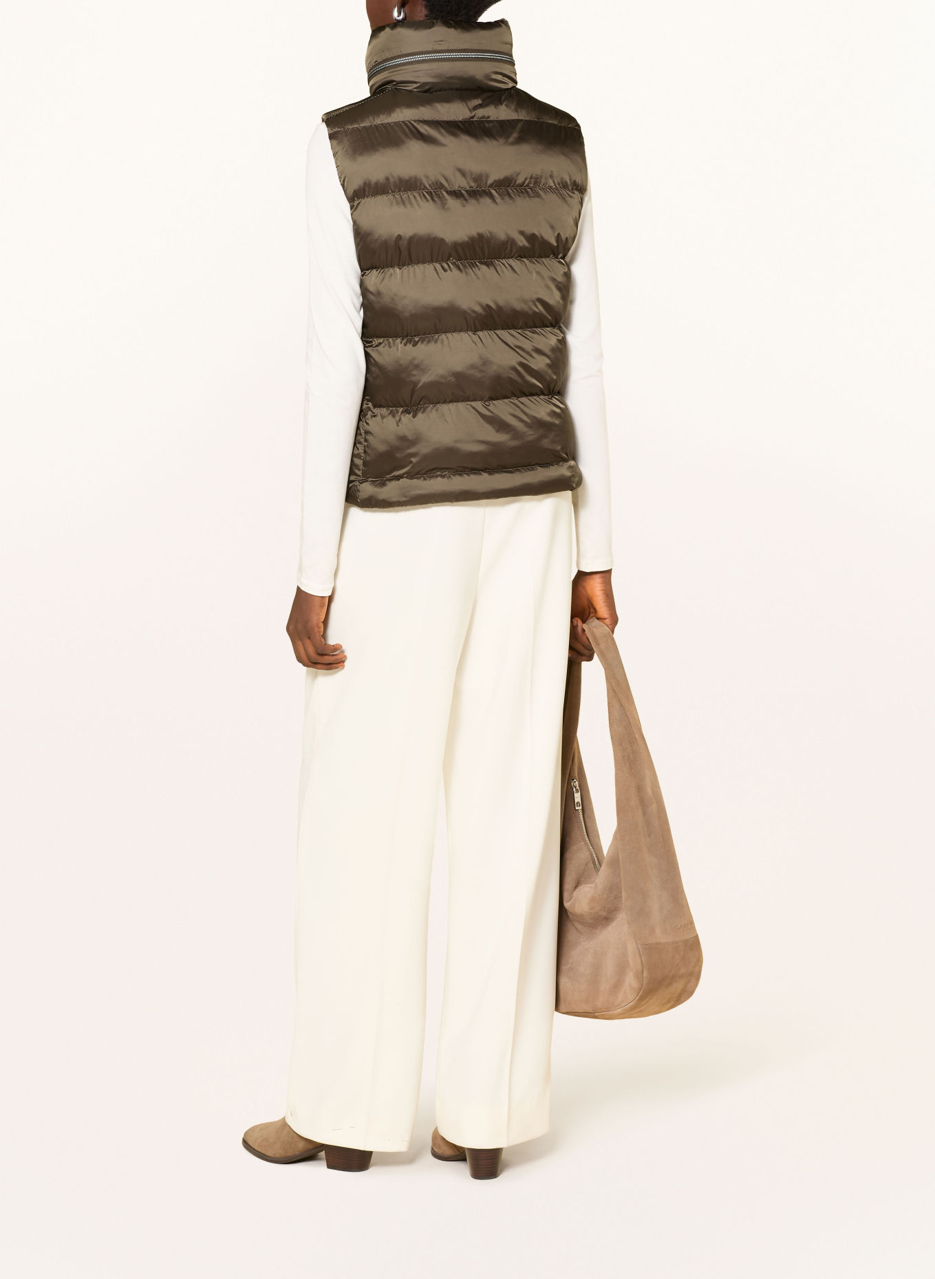 No.1 Como AREZO Quilted vest: KHAKI