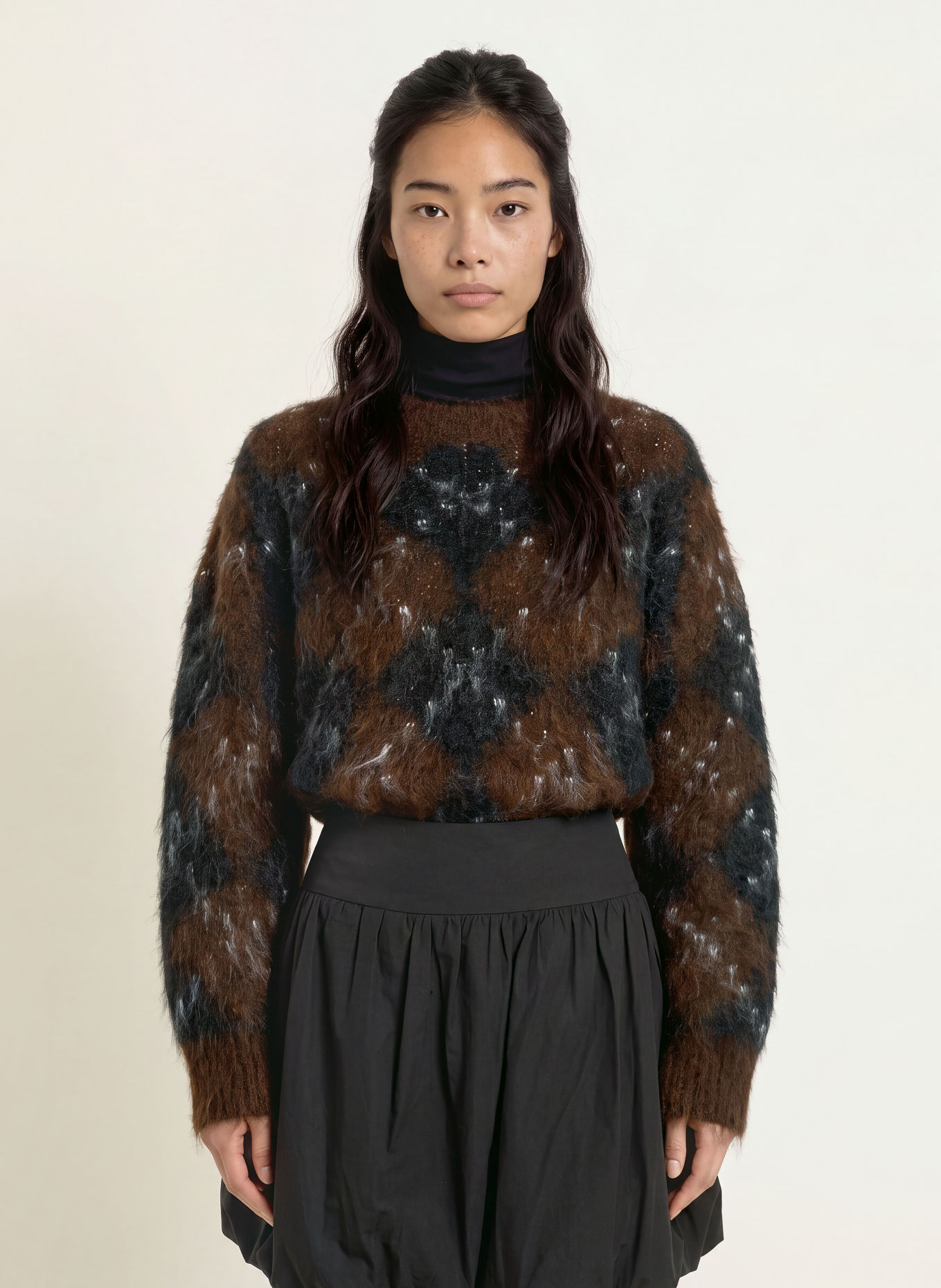 NEO NOIR ROEME Sweater: BROWN / CREAM / BLACK