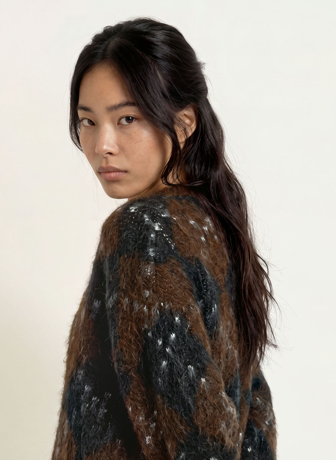 NEO NOIR ROEME Sweater: BROWN / CREAM / BLACK