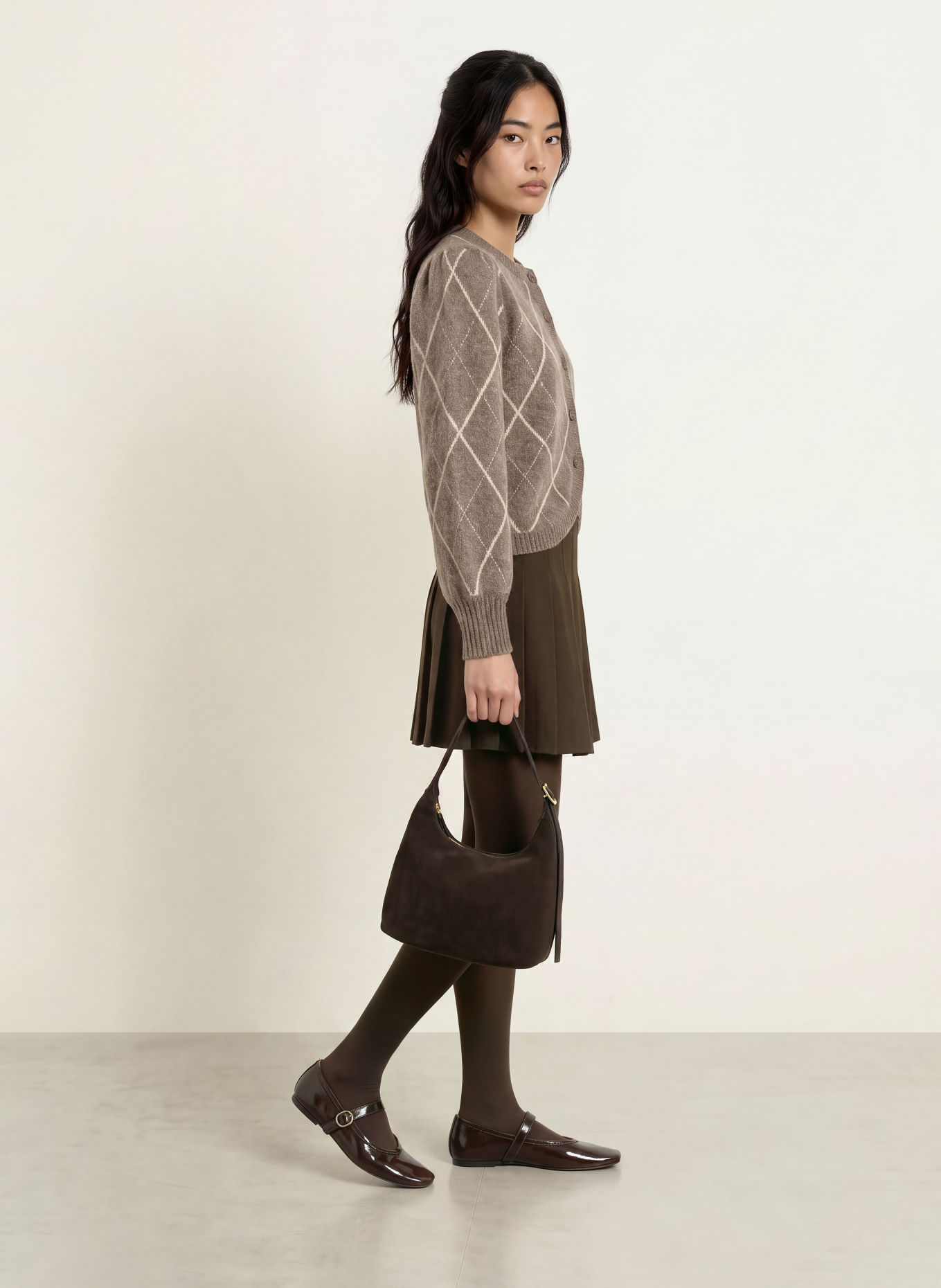 NEO NOIR KOTEAS Cardigan: GRAY / CREAM