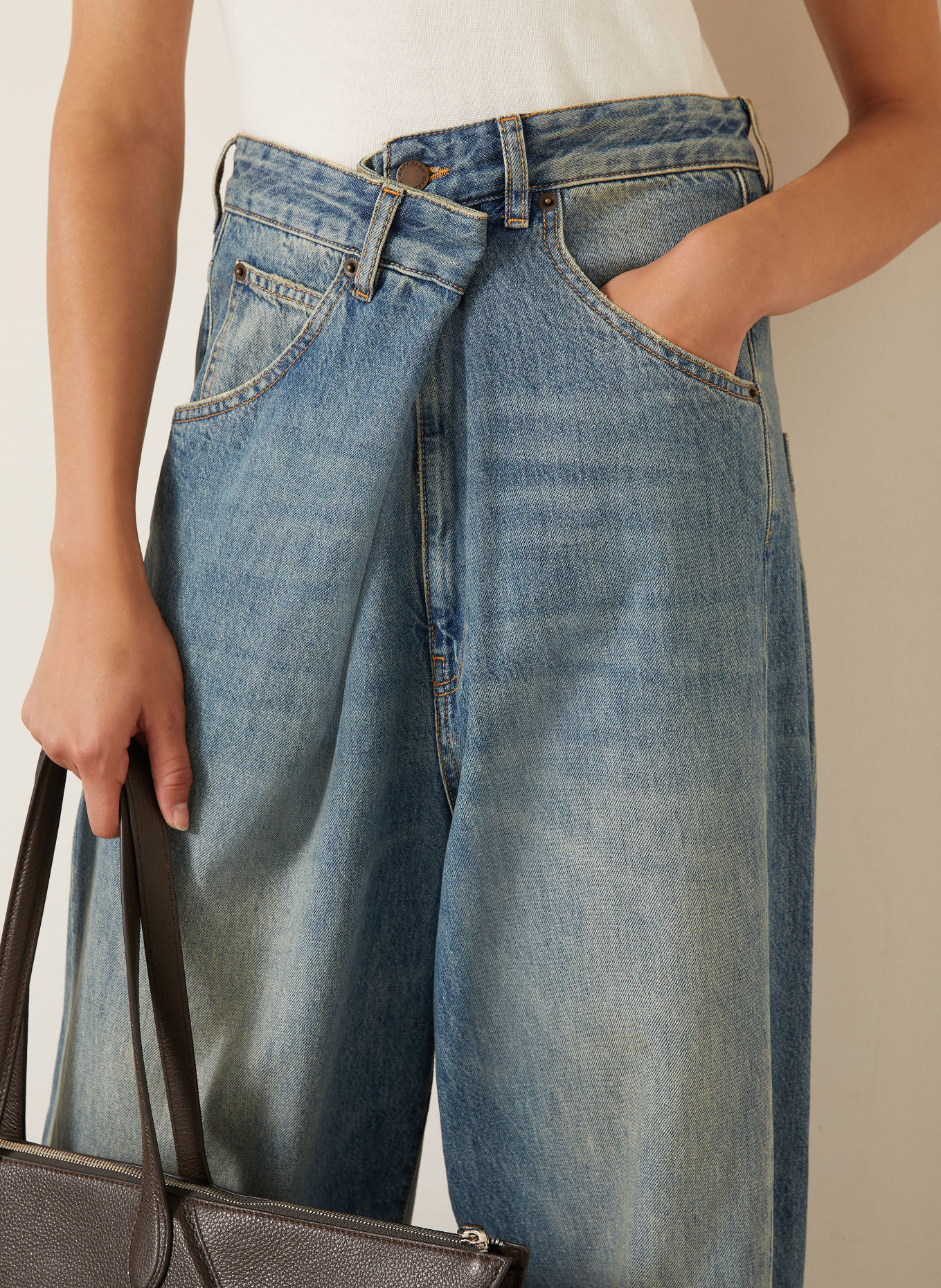 DARKPARK Wide-Leg jeans INES: W055 SAND WASH