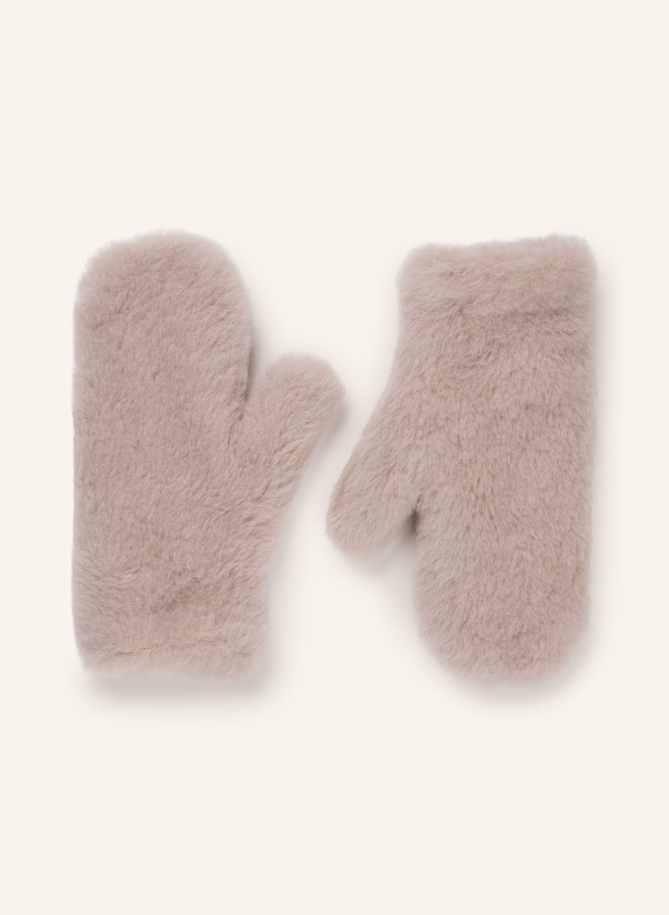 Max Mara OMBRATO Mittens with Cashmere: BEIGE