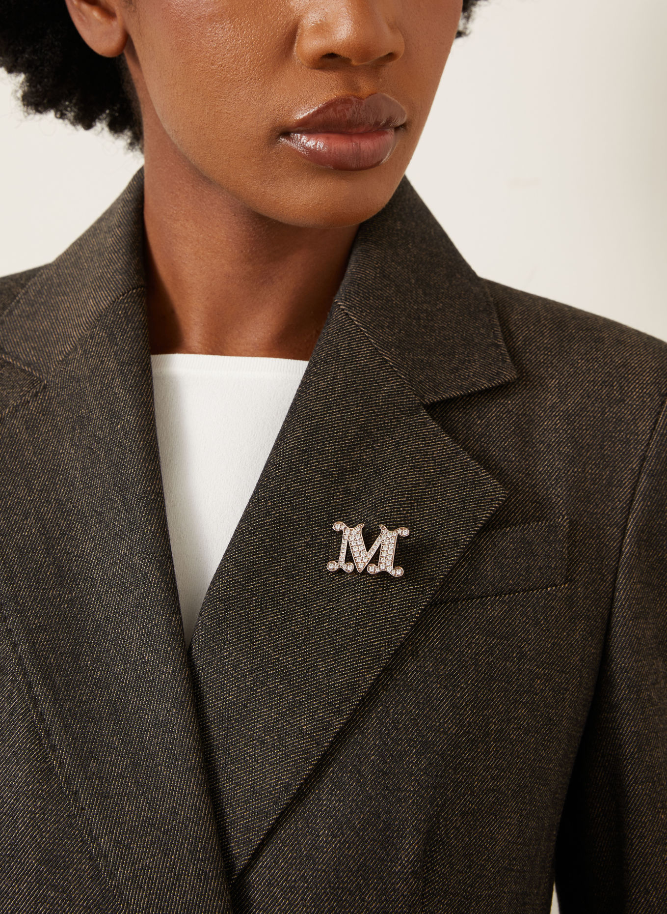 Max Mara FACELLA Brooch: GOLD / WHITE