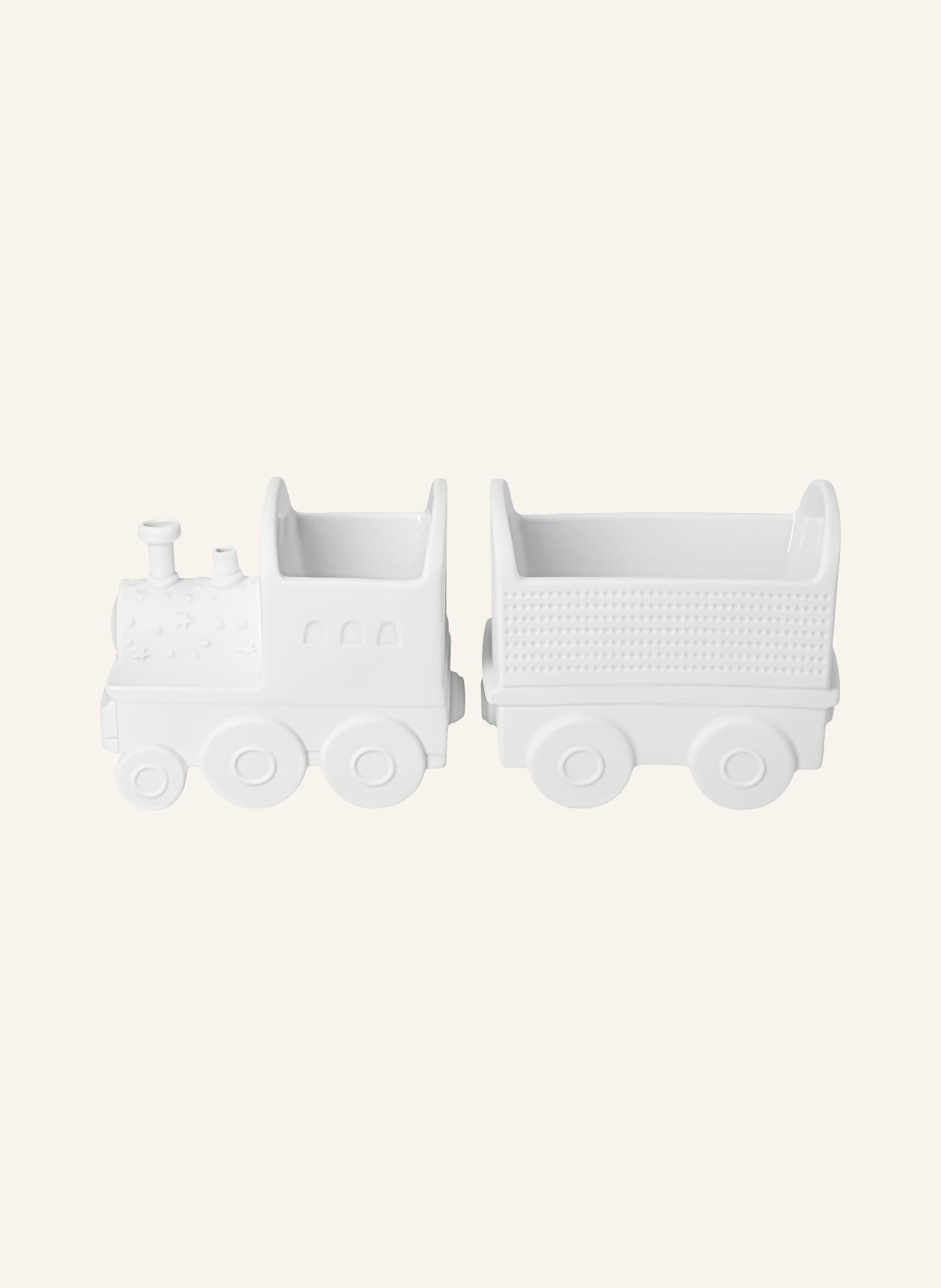 RÄDER Set de 2 figurine decorative „TRENUL DE CRĂCIUN”: ALB