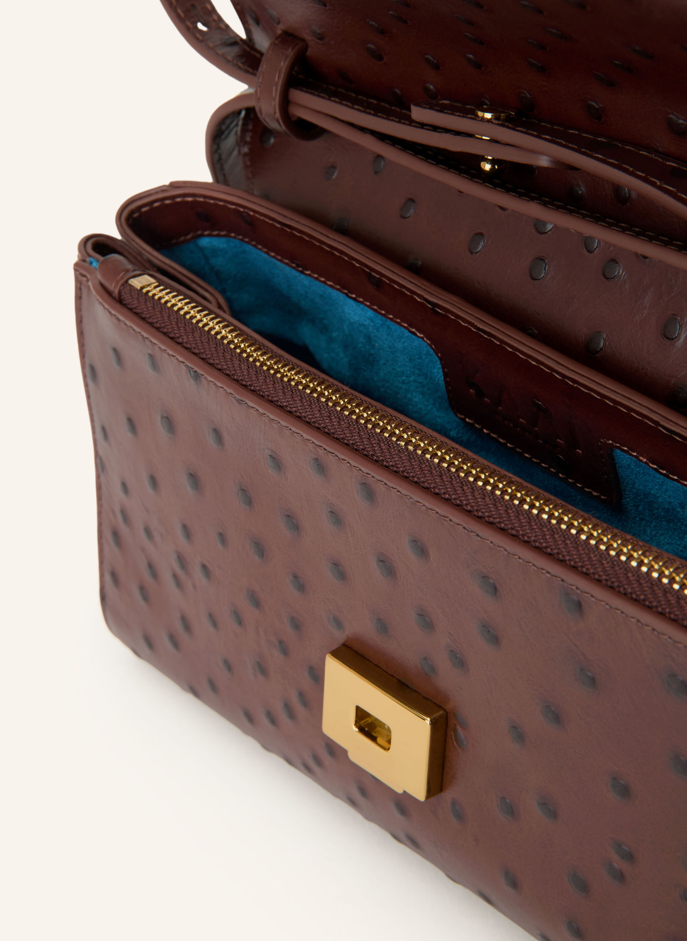 KAAI IKON Crossbody Bag: BROWN / GOLD