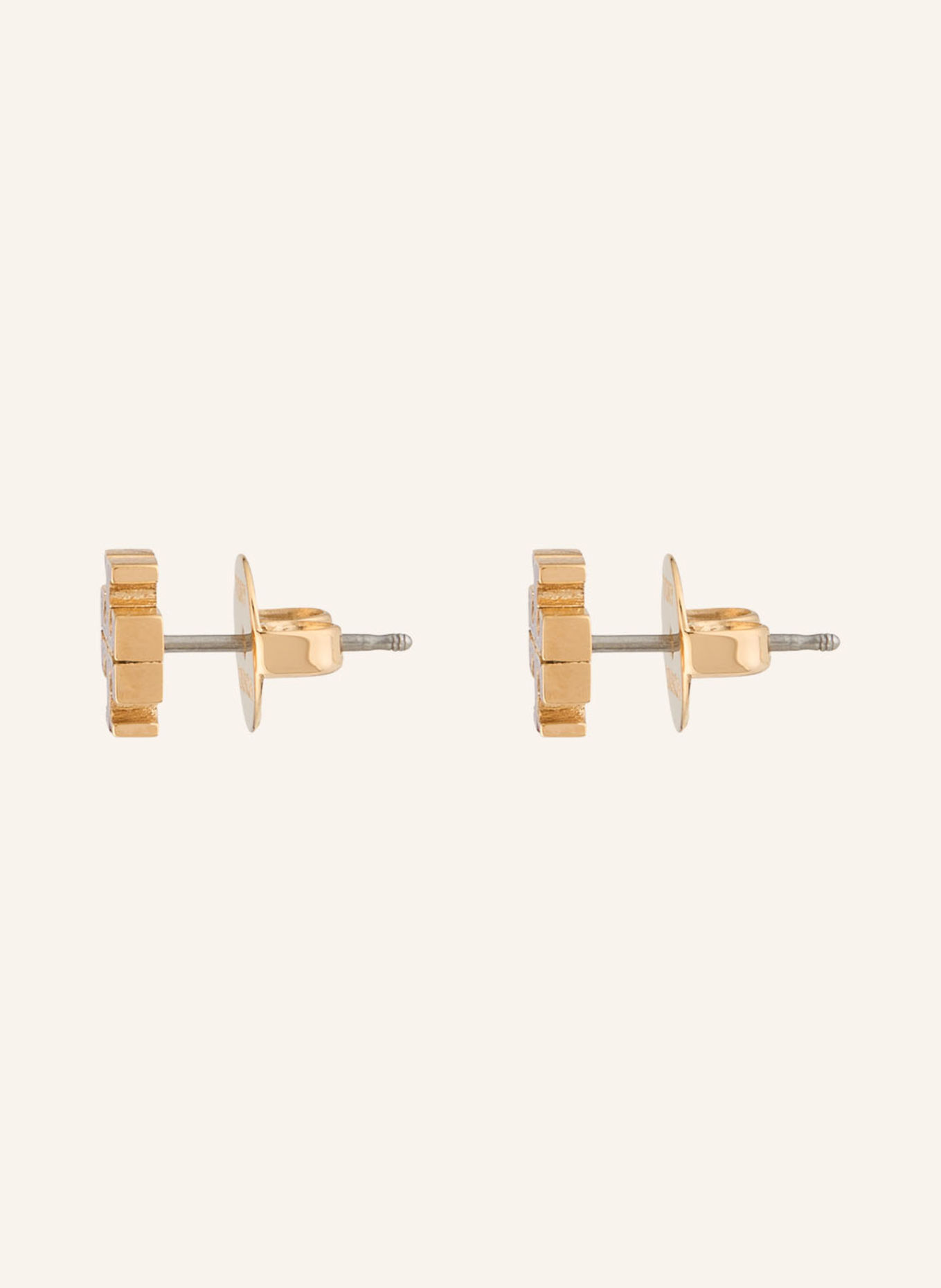 TORY BURCH Ohrstecker ICON: GOLD / DUNKELROT