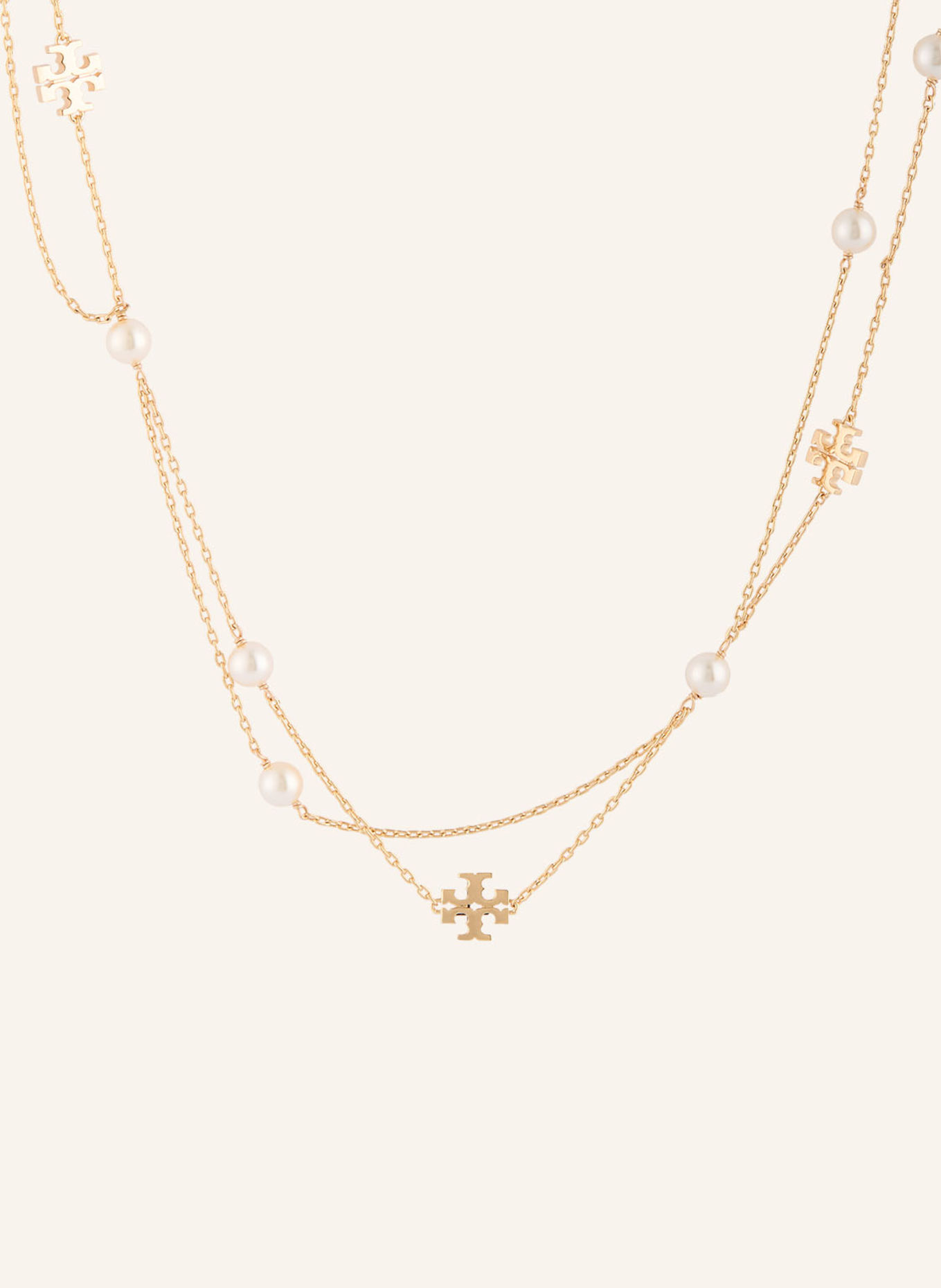 TORY BURCH Halskette MOONDANCE: GOLD / WEISS