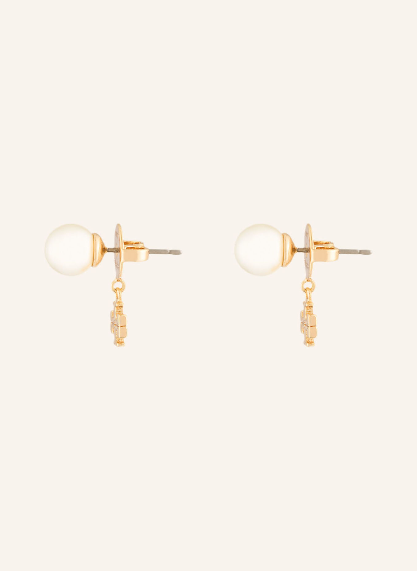 TORY BURCH Ohrstecker: GOLD / WEISS