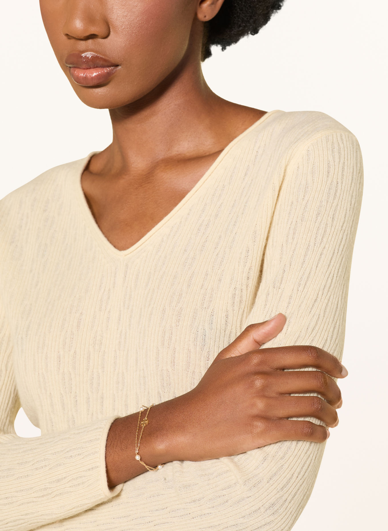 TORY BURCH Armband MOONDANCE: GOUD / WIT