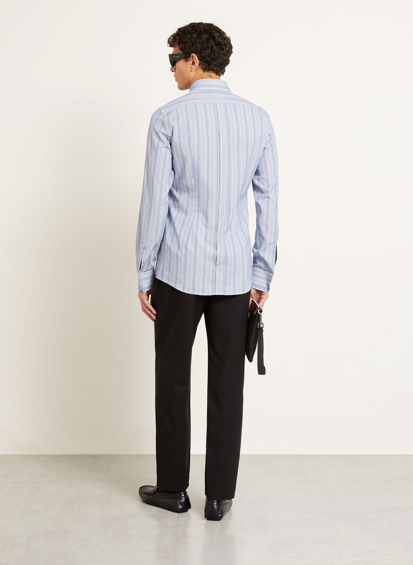 DOLCE & GABBANA Skjorta, extra slim fit: BLÅGRÅ / LJUSBLÅ / MÖRKBLÅ