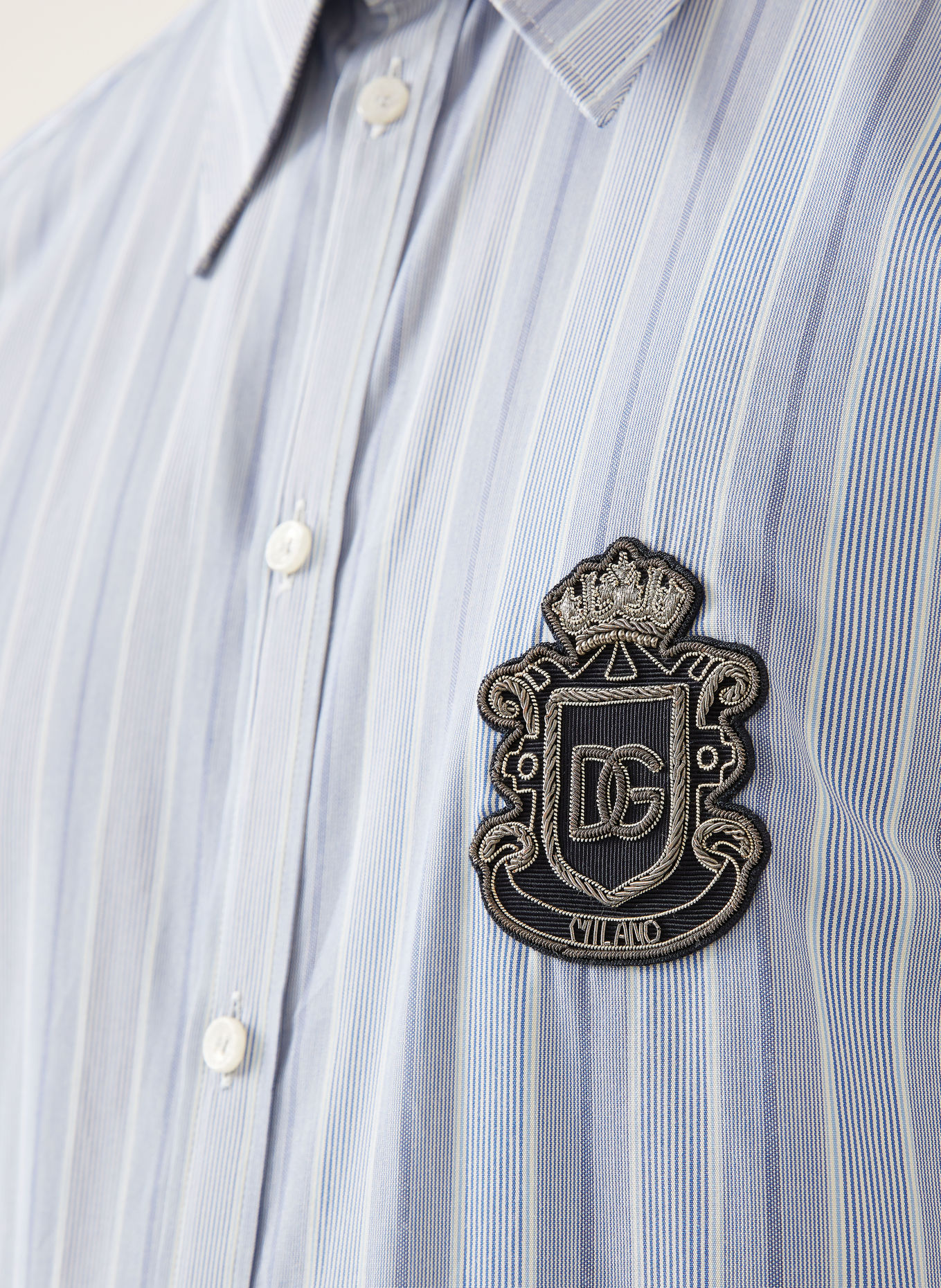 DOLCE & GABBANA Skjorta, extra slim fit: BLÅGRÅ / LJUSBLÅ / MÖRKBLÅ