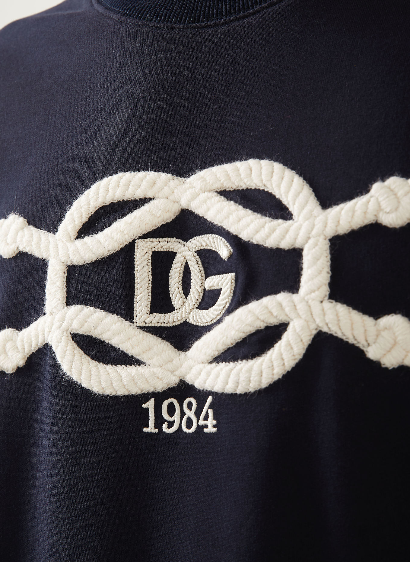 DOLCE & GABBANA Sweatshirt: BLEU FONCÉ / BLANC