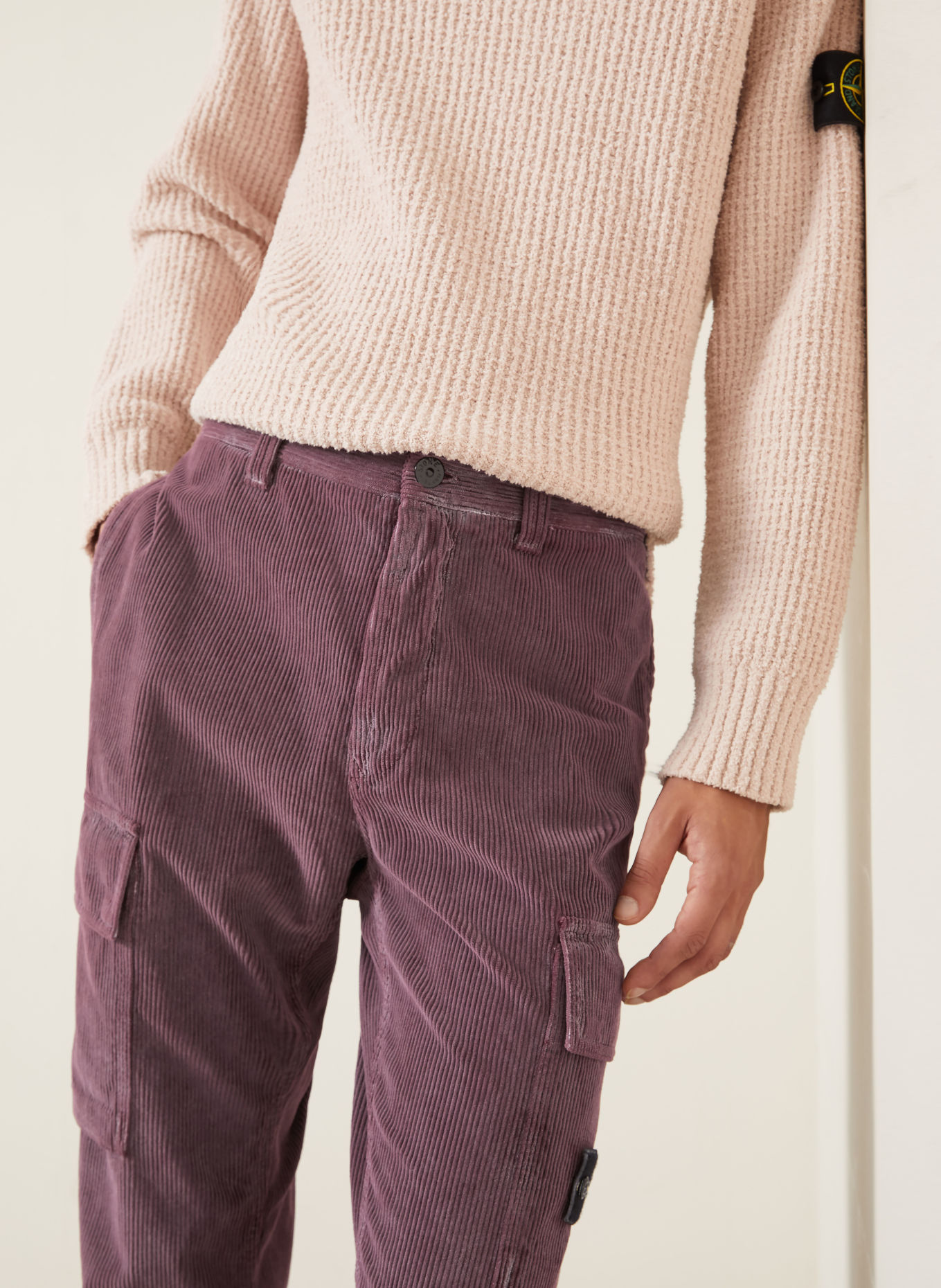 STONE ISLAND Cargohose aus Cord: ALTROSA