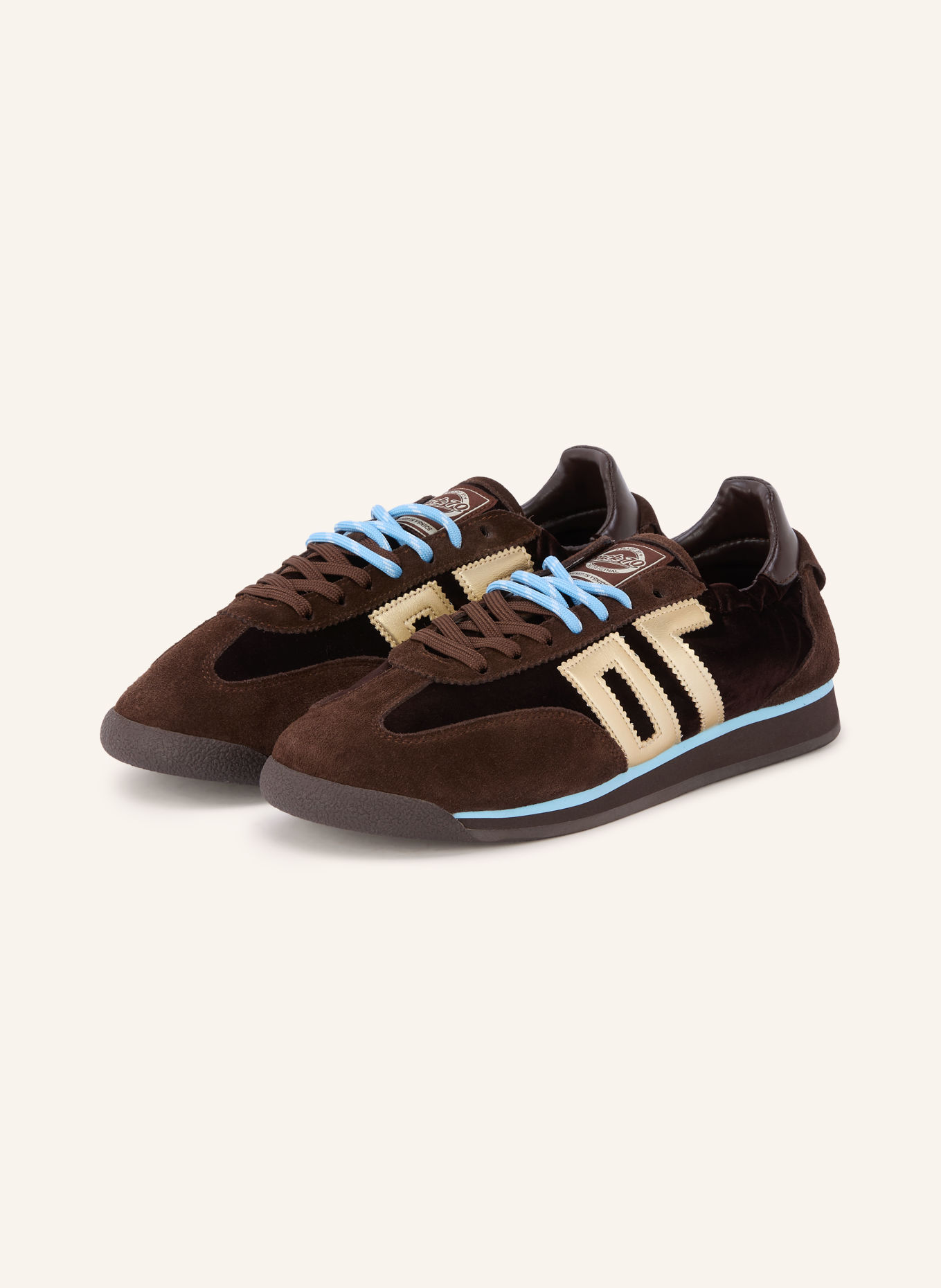 BACK 70 Sneaker ROCKET: DUNKELBRAUN / GOLD / HELLBLAU