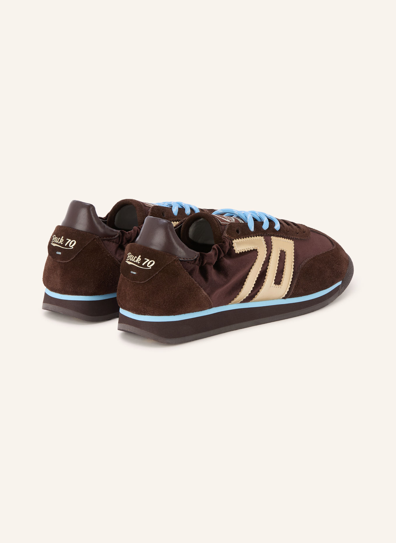 BACK 70 Sneaker ROCKET: DUNKELBRAUN / GOLD / HELLBLAU