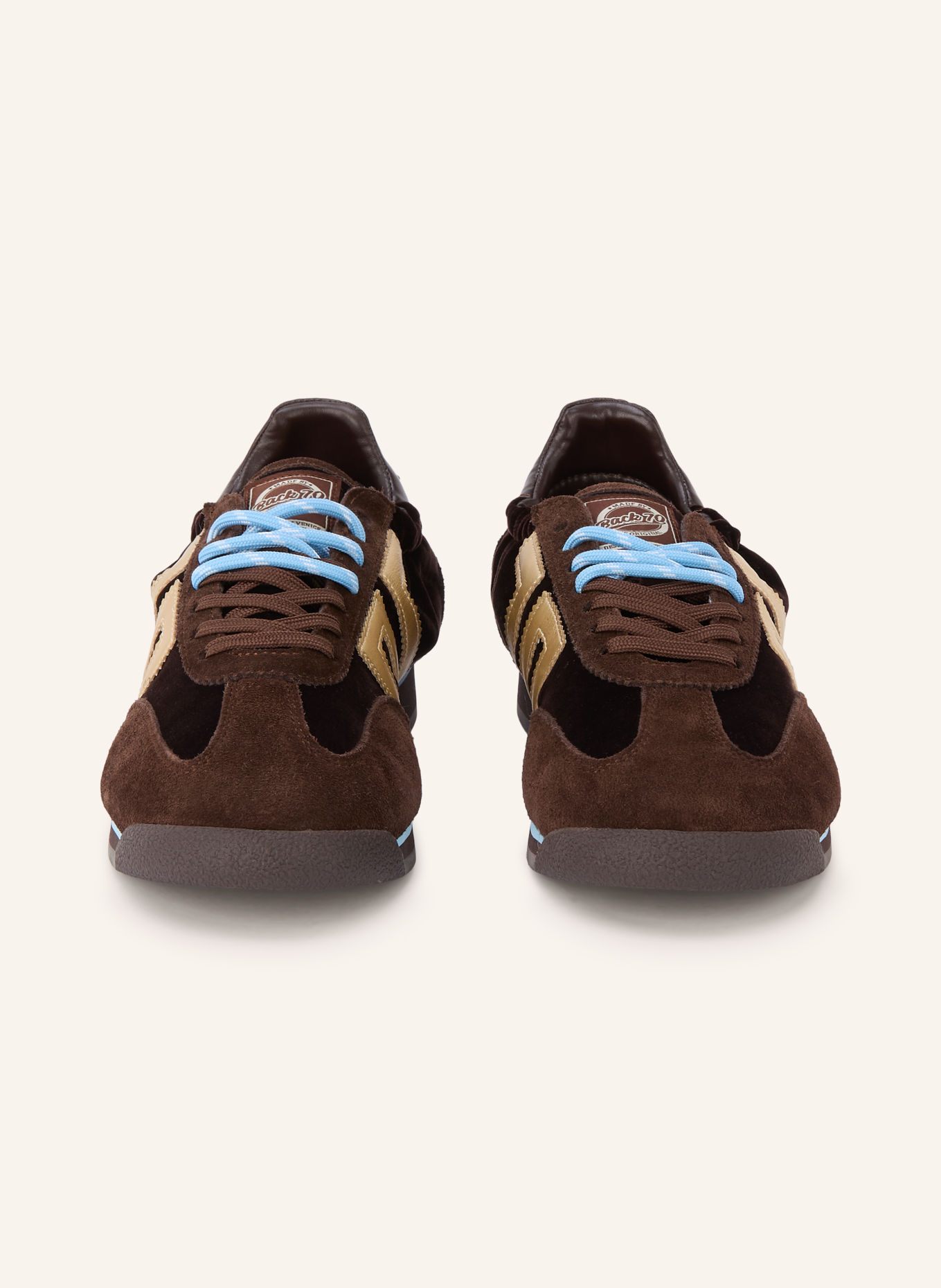 BACK 70 Sneaker ROCKET: DUNKELBRAUN / GOLD / HELLBLAU