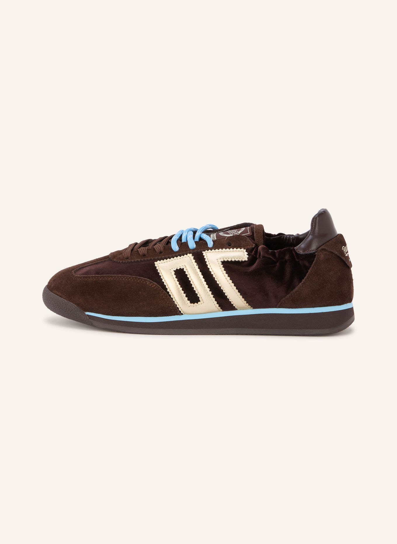 BACK 70 Sneaker ROCKET: DUNKELBRAUN / GOLD / HELLBLAU