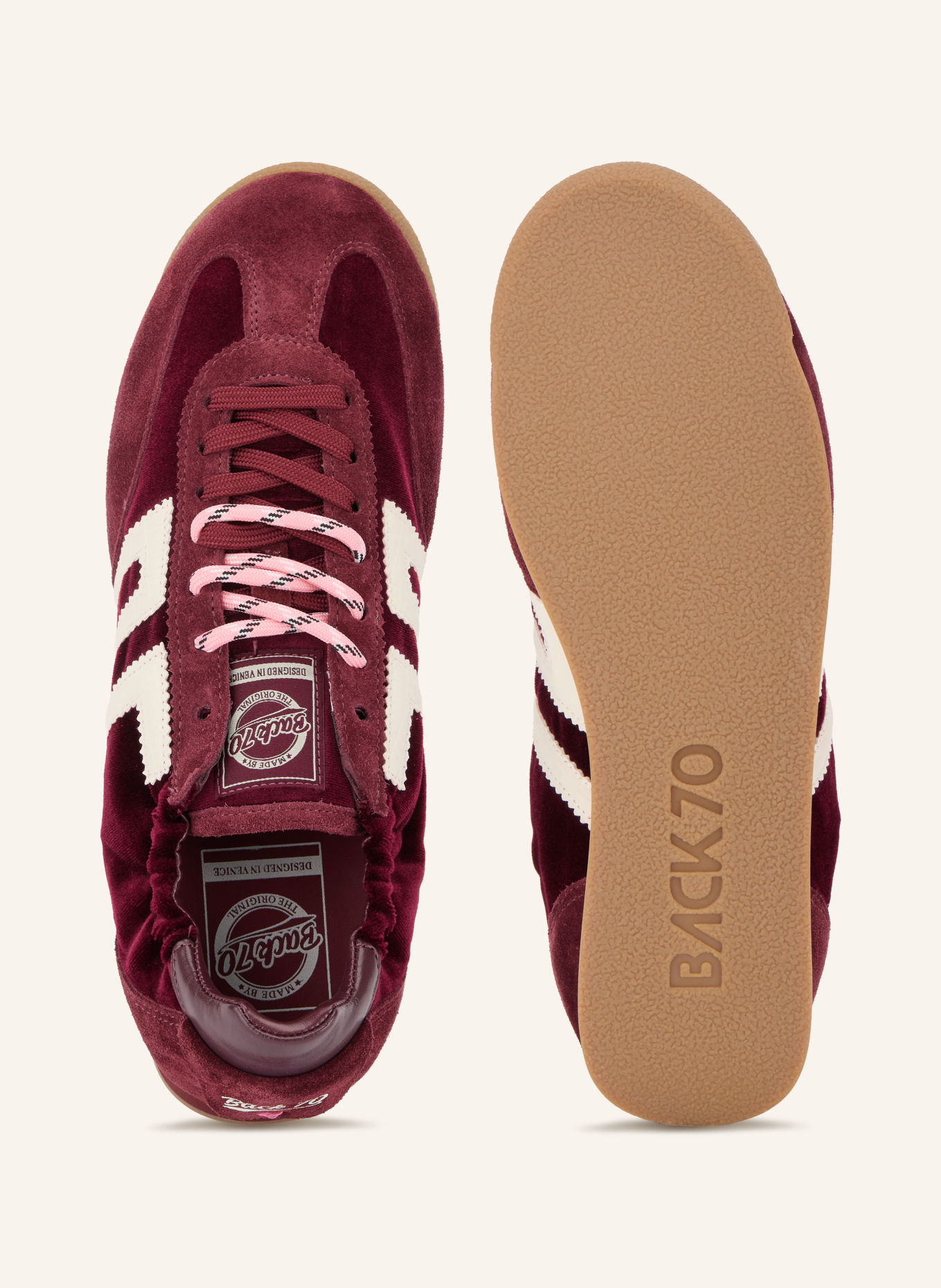 BACK 70 Sneaker ROCKET: DUNKELROT / WEISS