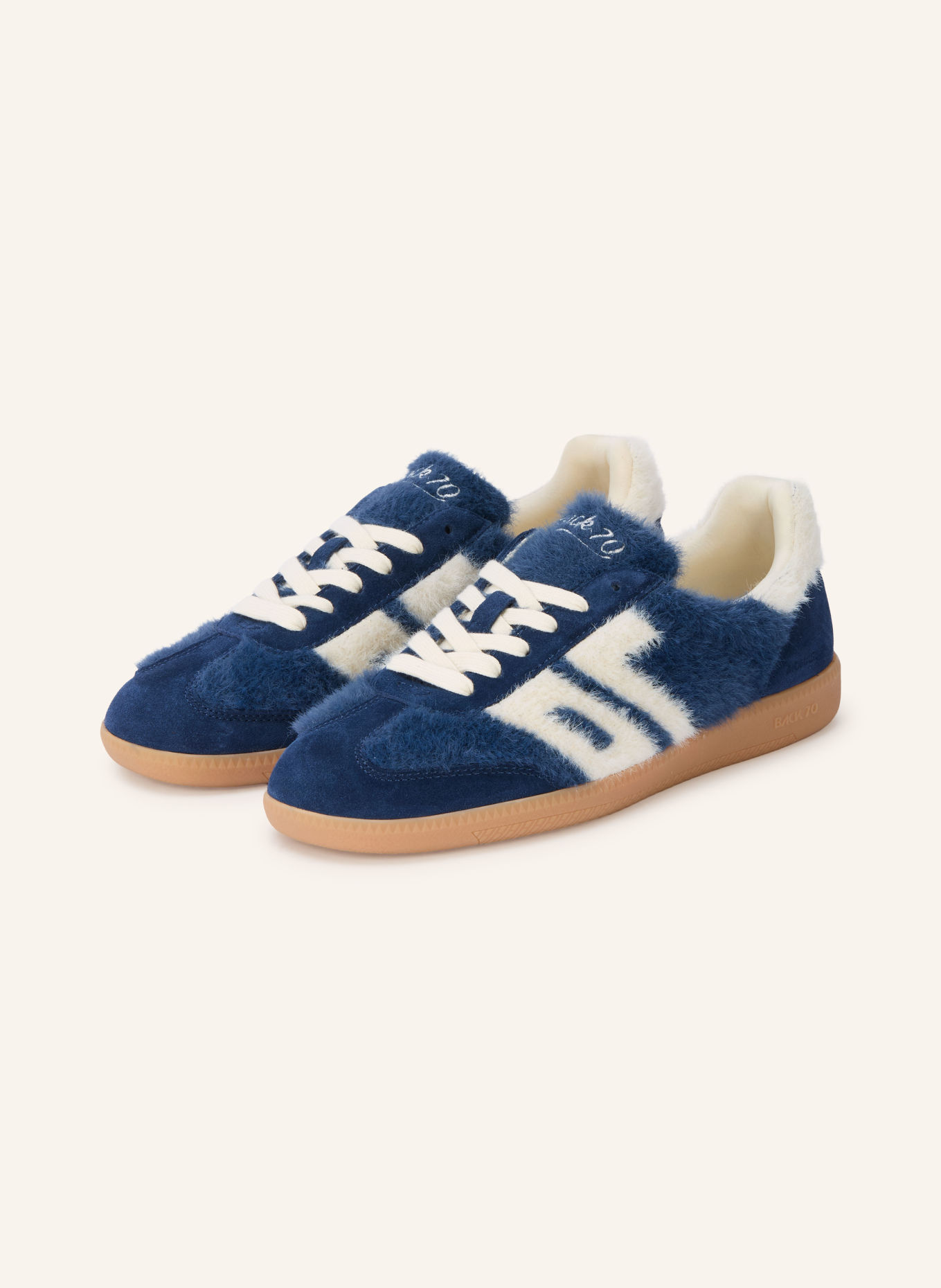 BACK 70 Sneakersy MOHAIR: NIEBIESKI / BIAŁY