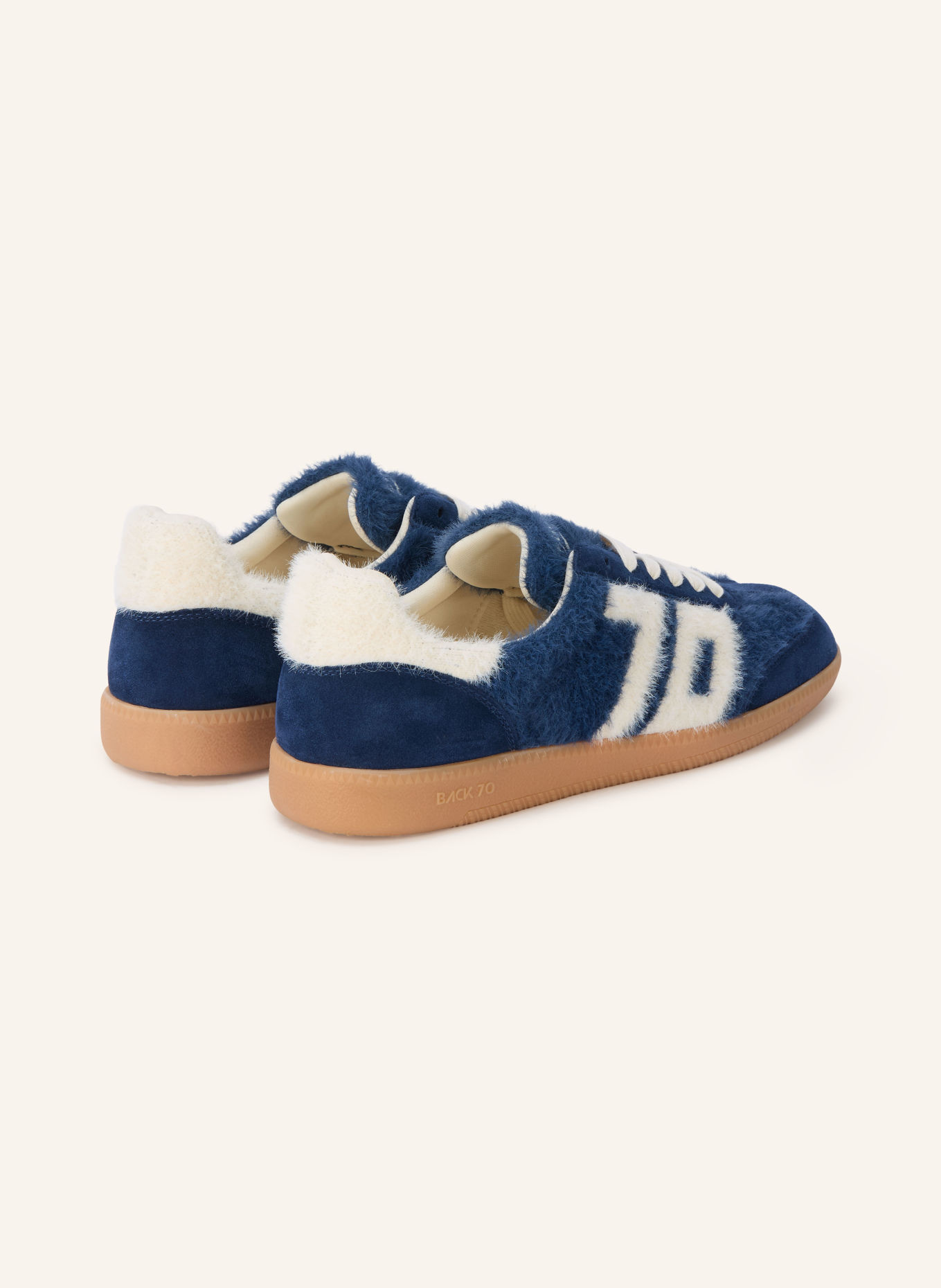 BACK 70 Sneakersy MOHAIR: NIEBIESKI / BIAŁY