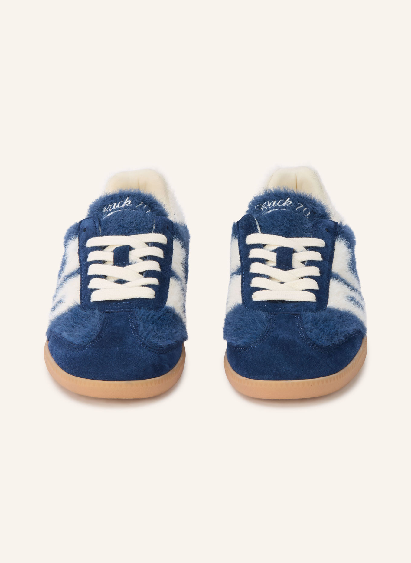 BACK 70 Sneakersy MOHAIR: NIEBIESKI / BIAŁY