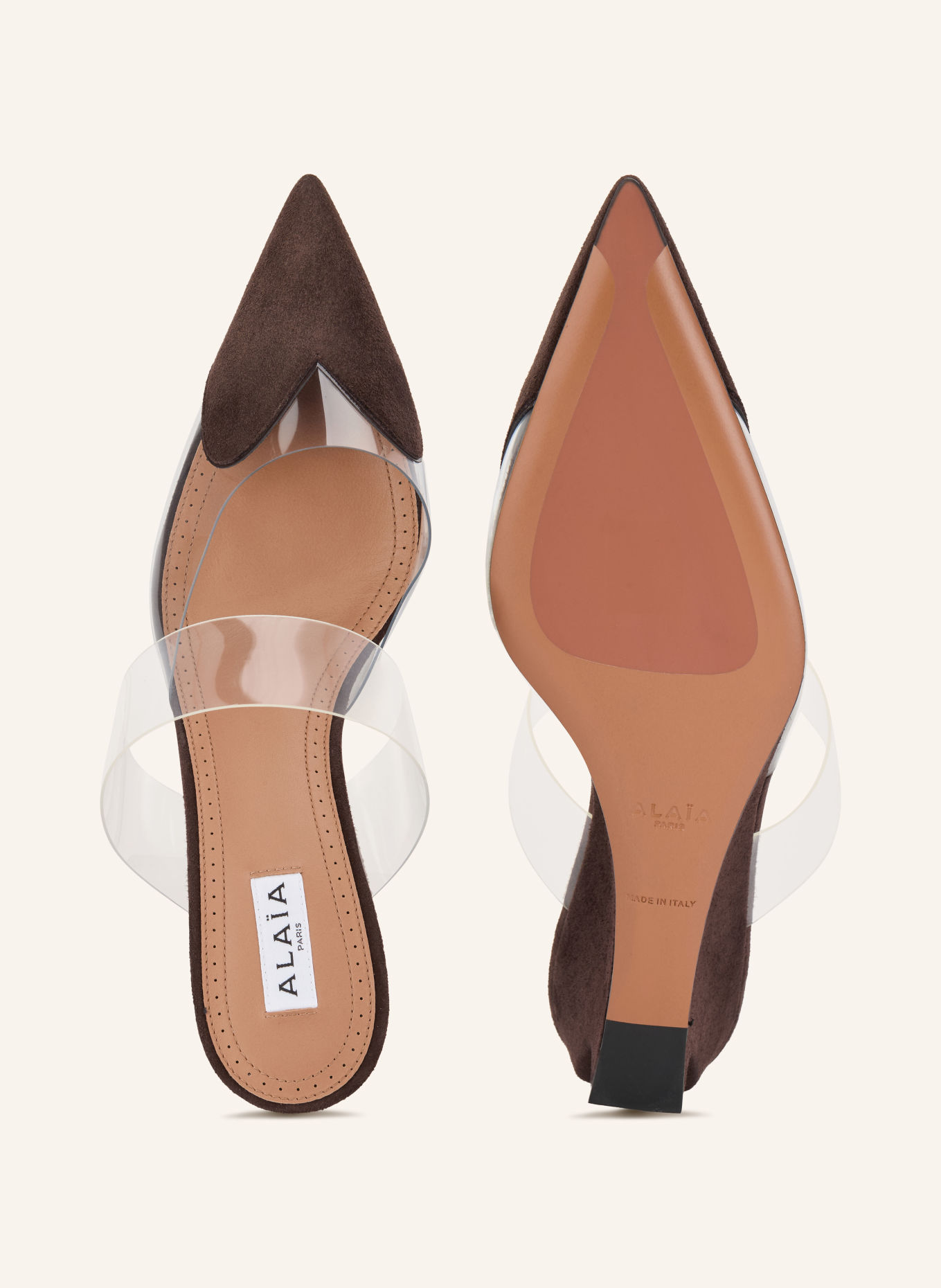ALAÏA Wedges LE CŒUR: DUNKELBRAUN